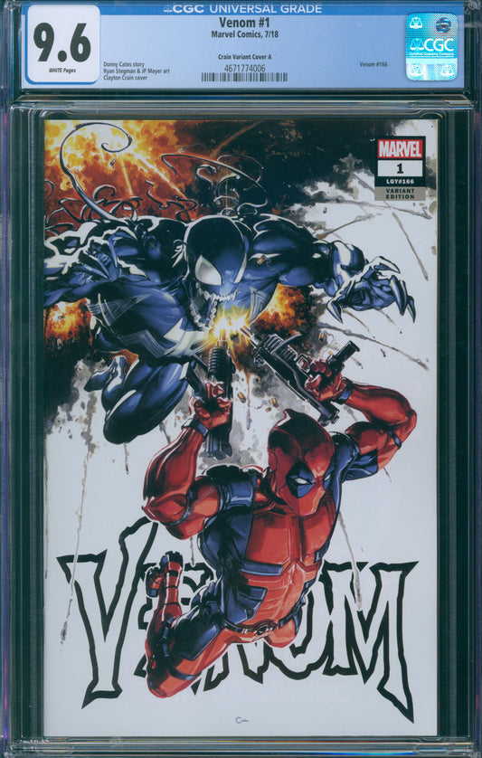 Venom #1 - CGC 9.6 - Crain Variant Cover A - 2018