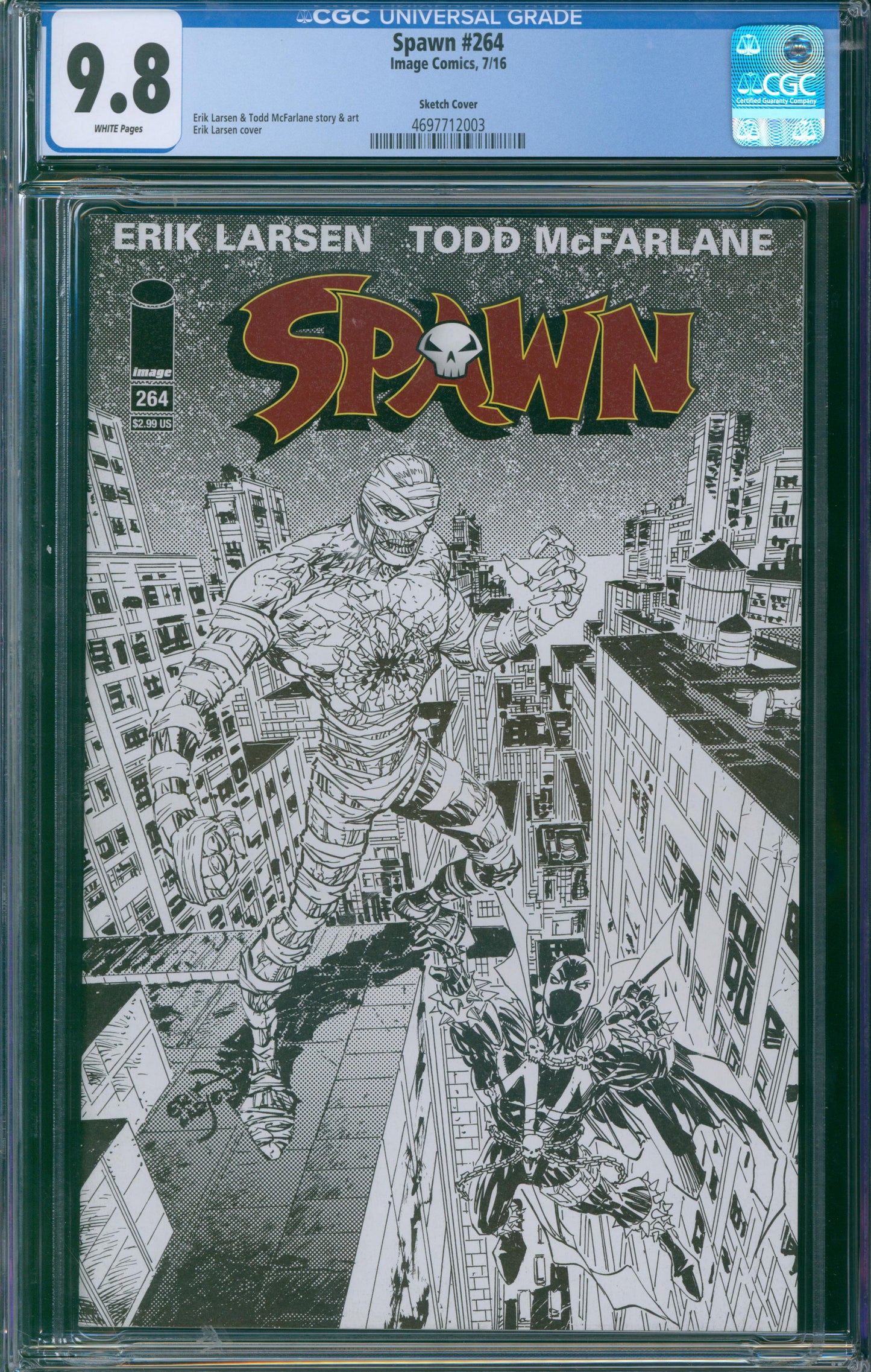 Spawn #264 CGC 9.8 - Sketch Cover - 2016