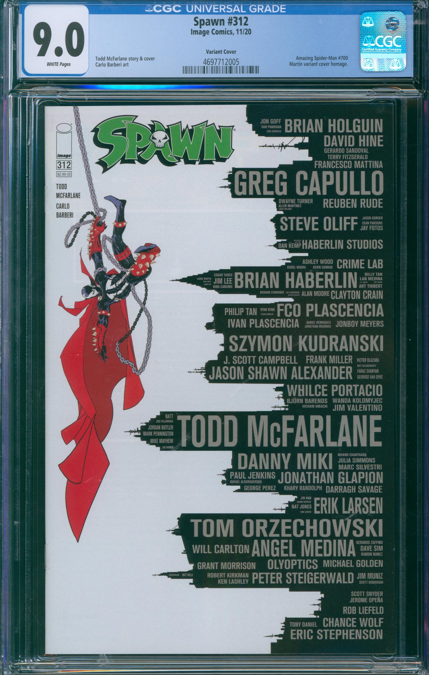 Spawn #312 CGC 9.0 Variant Cover - Amazing Spider-Man #700 Variant Homage