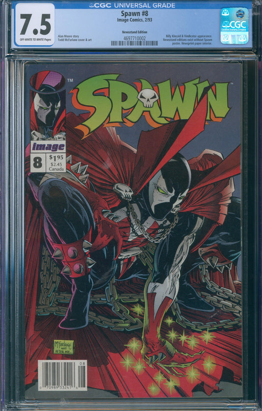 Spawn #8 CGC 7.5 Newsstand Edition - 1993