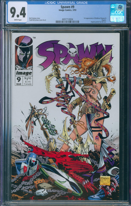 Spawn #9 CGC 9.4 - 1st Appearance of Medieval Spawn & Angela (A)