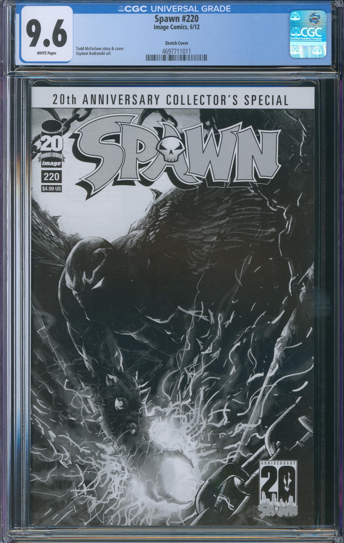Spawn #220 CGC 9.6 - Sketch Cover