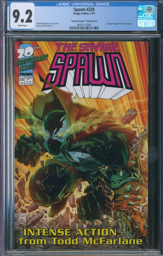 Spawn #220 CGC 9.2 - Savage Dragon Variant Cover