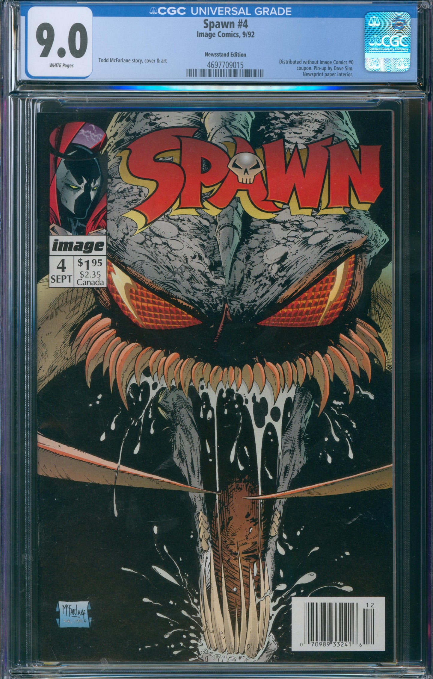 Spawn #4 CGC 9.0 - Newsstand Edition