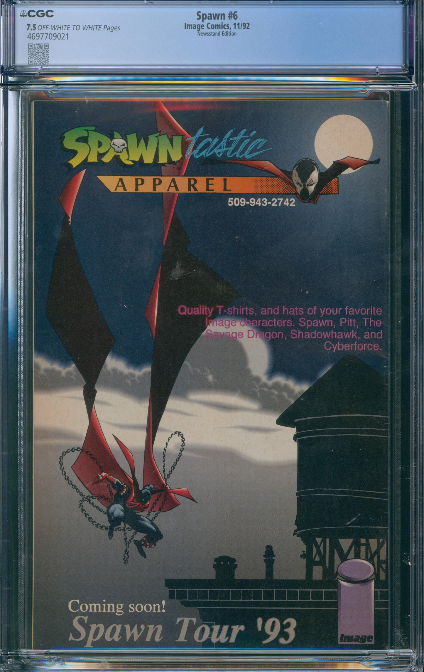Spawn #6 CGC 7.5 Newsstand Edition - 1st Appearance of Overt-kill