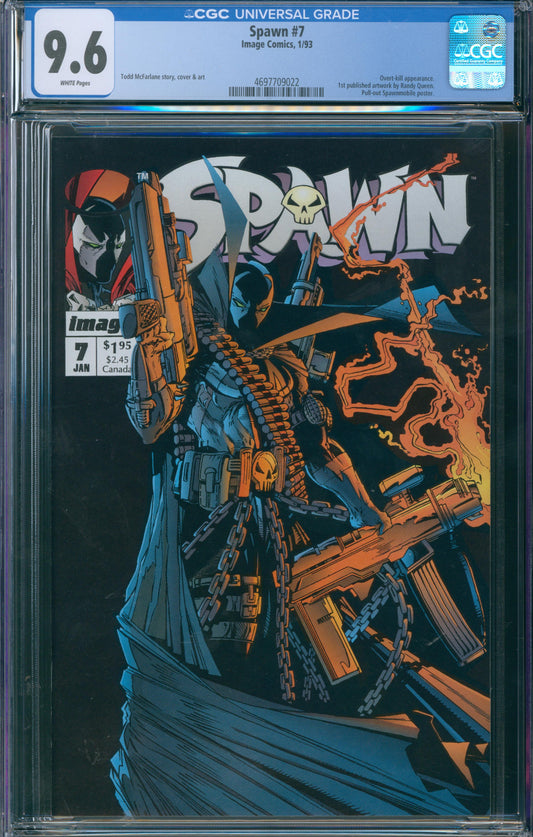Spawn #7 CGC 9.6 - 1st Published Artwork by Randy Queen