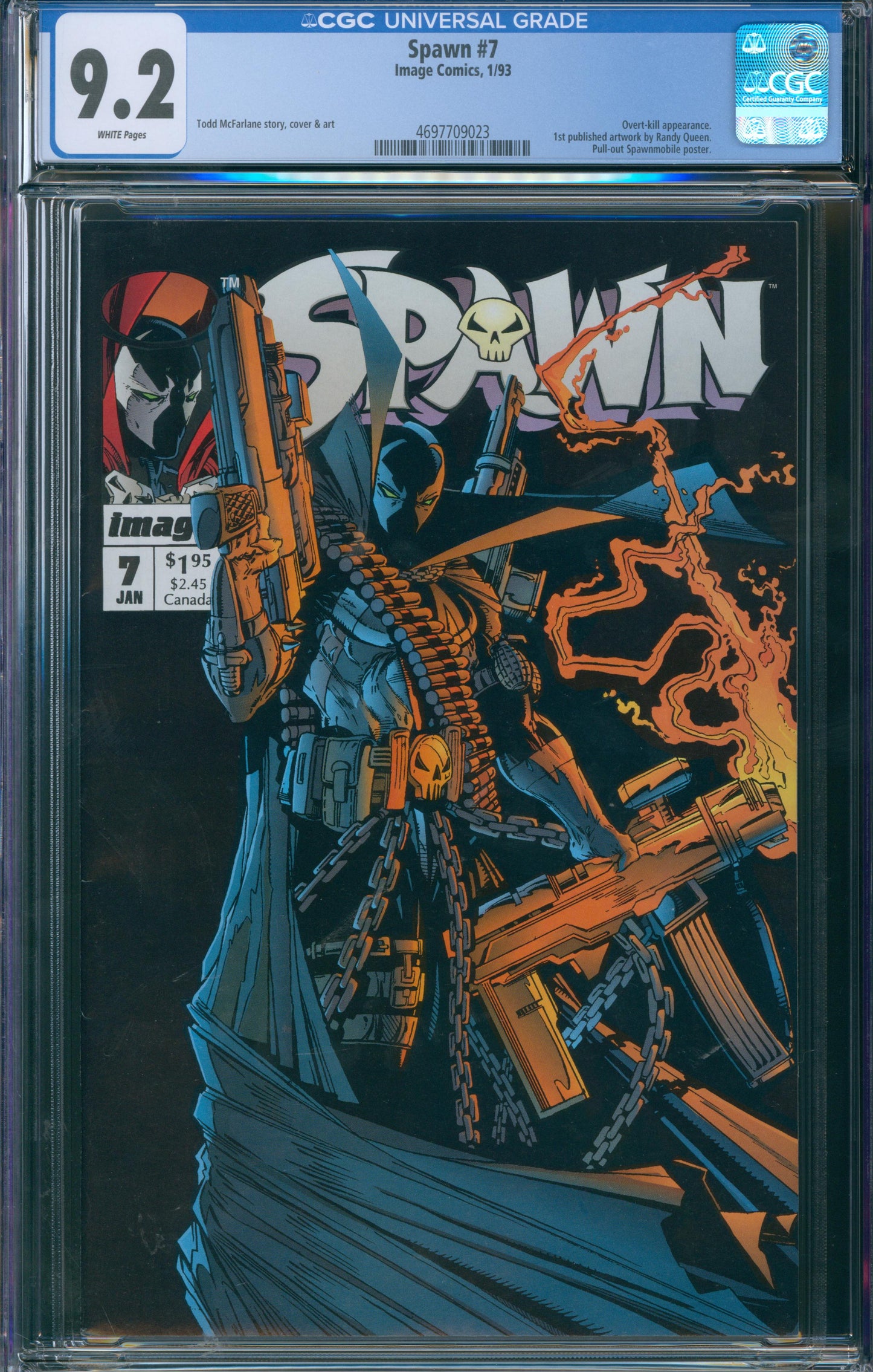 Spawn #7 CGC 9.2 - 1st Published Artwork by Randy Queen