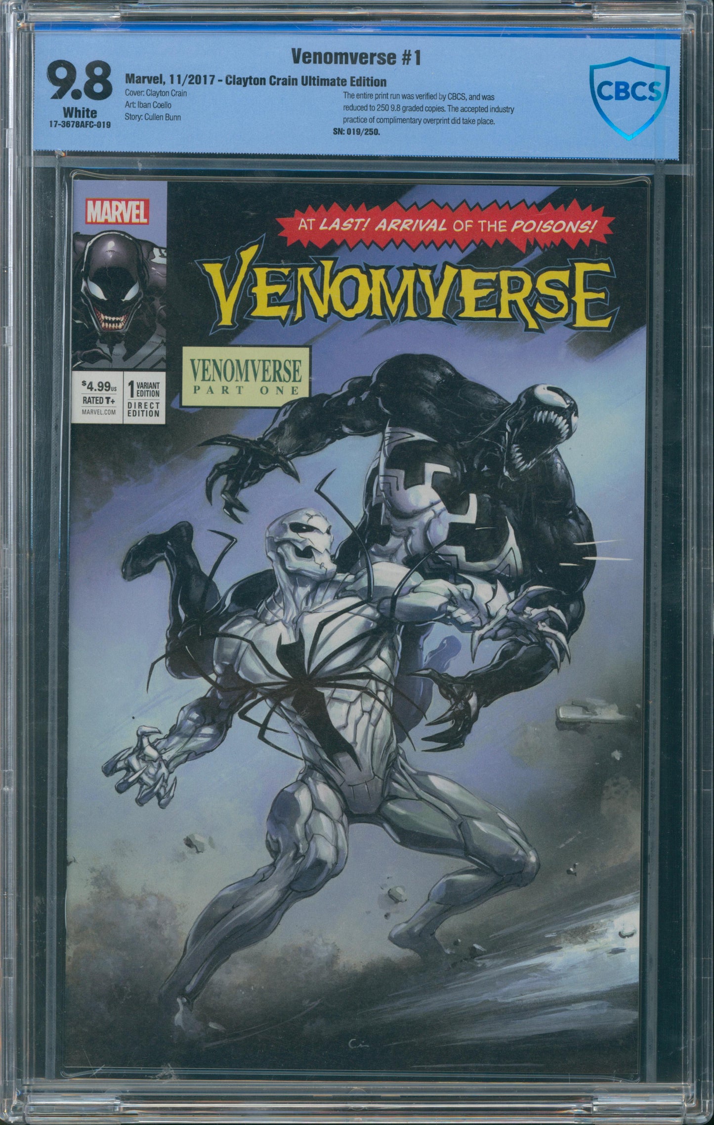 Venomverse #1 CBCS 9.8 SN: 019/250