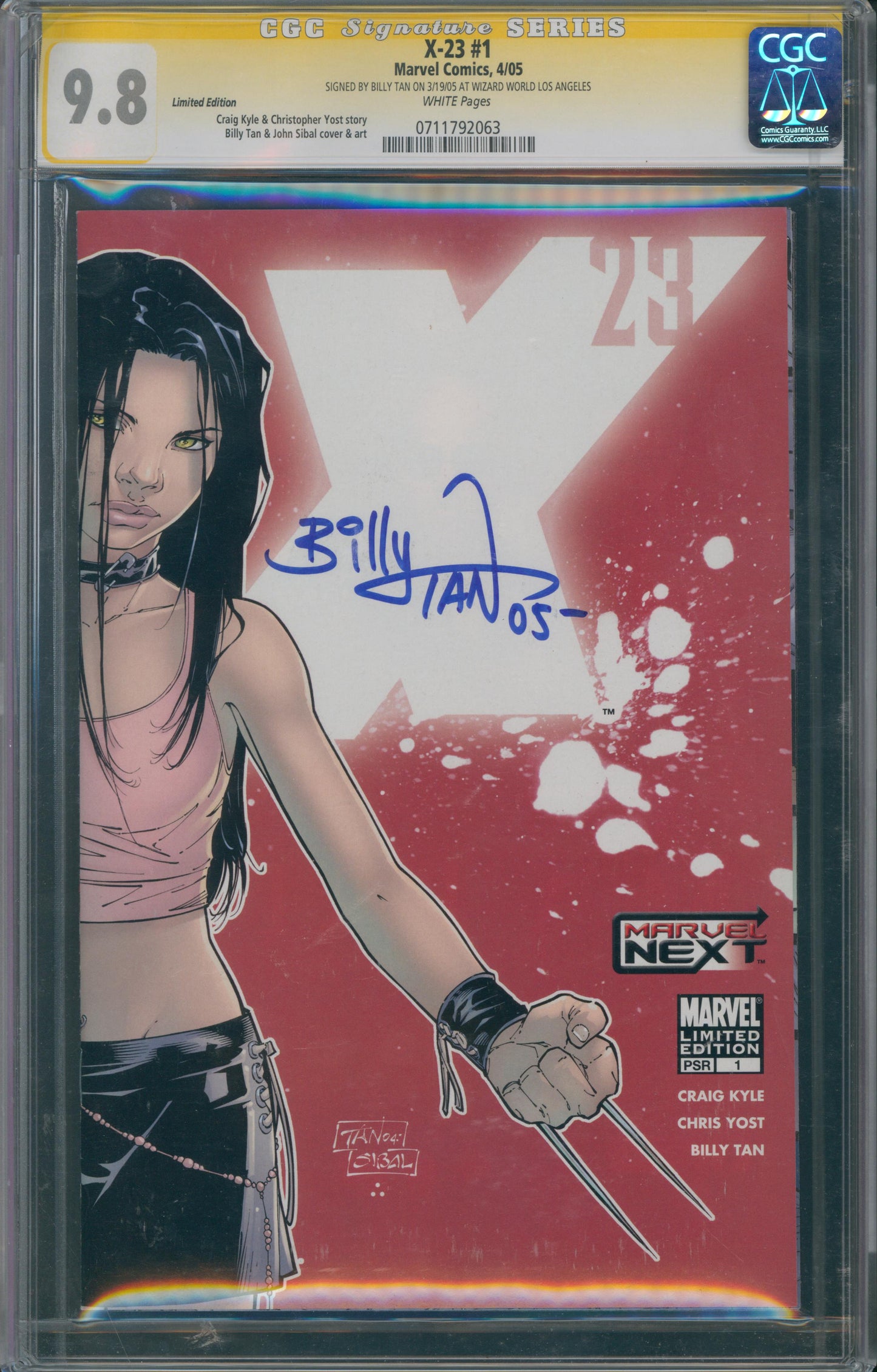 X-23 #1 CGC 9.8 - SIGNED BY BILLY TAN - Limited Edition Variant