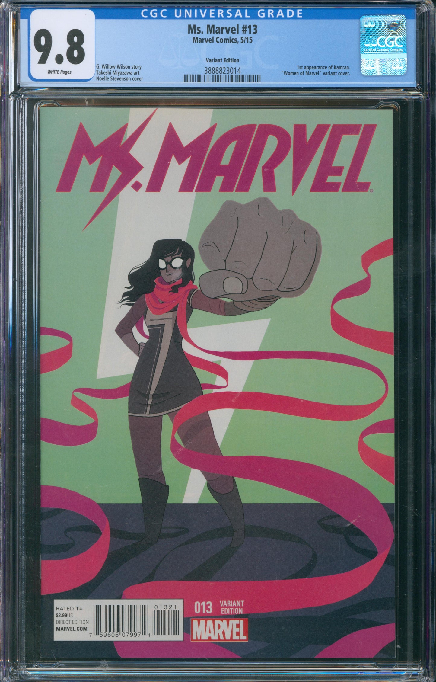 Ms. Marvel #13 CGC 9.8 - 1st Appearance of Kamran - "Women of Marvel" Variant