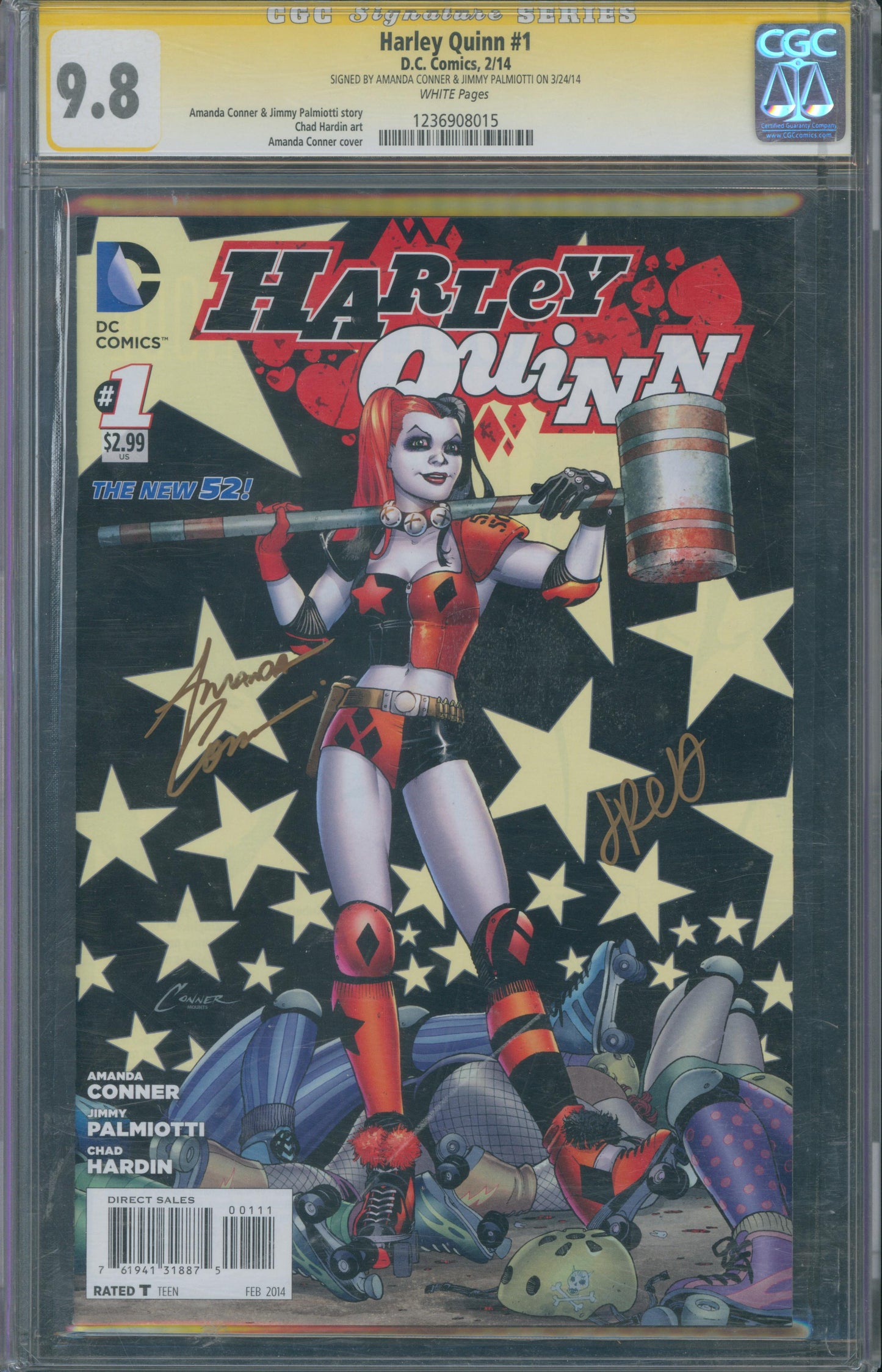 Harley Quinn #1 CGC 9.8 - SIGNED BY AMANDA CONNER & JIMMY PALMIOTTI