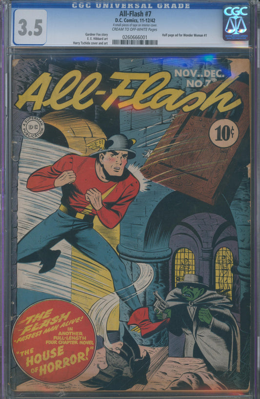 All-Flash #7 CGC 3.5 - 1942 - Half Page Ad for Wonder Woman #1