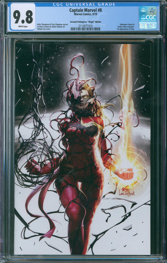 Captain Marvel #8 CGC 9.8 Second Printing - Lee "Virgin" Edition w/Certification