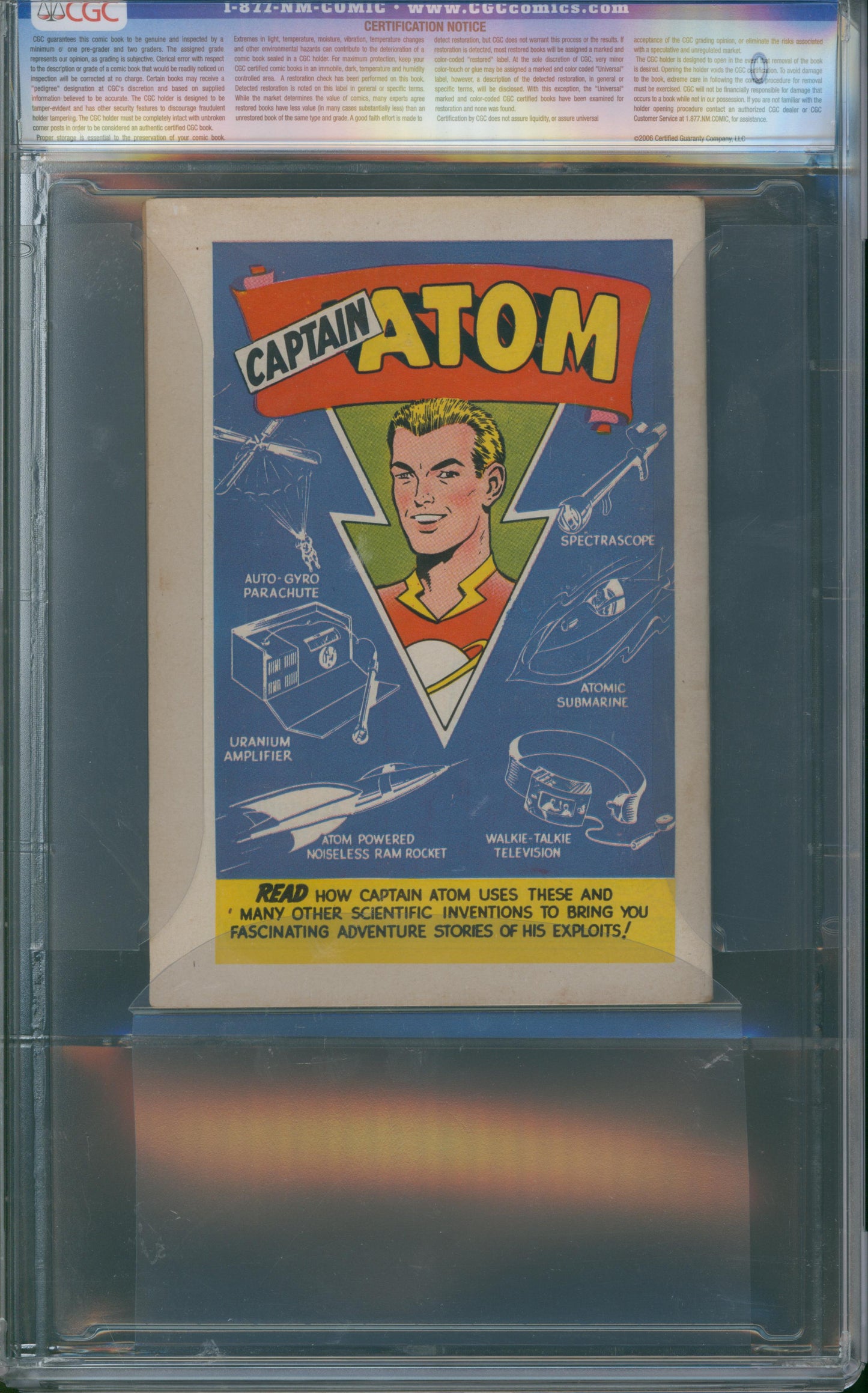 Captain Atom #1 CGC 6.5 - 1st appearance of Captain Atom - 1950
