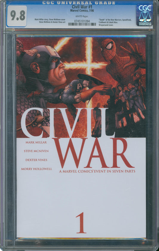 Civil War #1 CGC 9.8 - "Death" of the New Warriors
