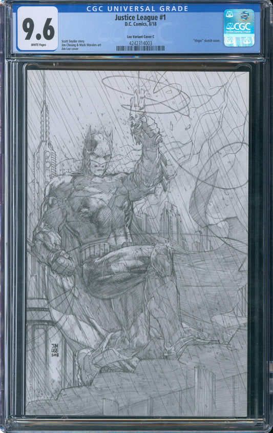 Justice League #1 CGC 9.6 2018 - Lee Variant Cover C "Virgin" sketch cover