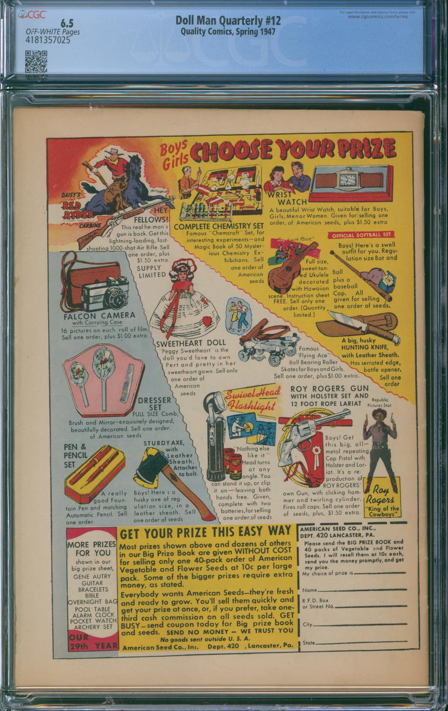 Doll Man Quarterly #12 CGC 6.5 - 1947