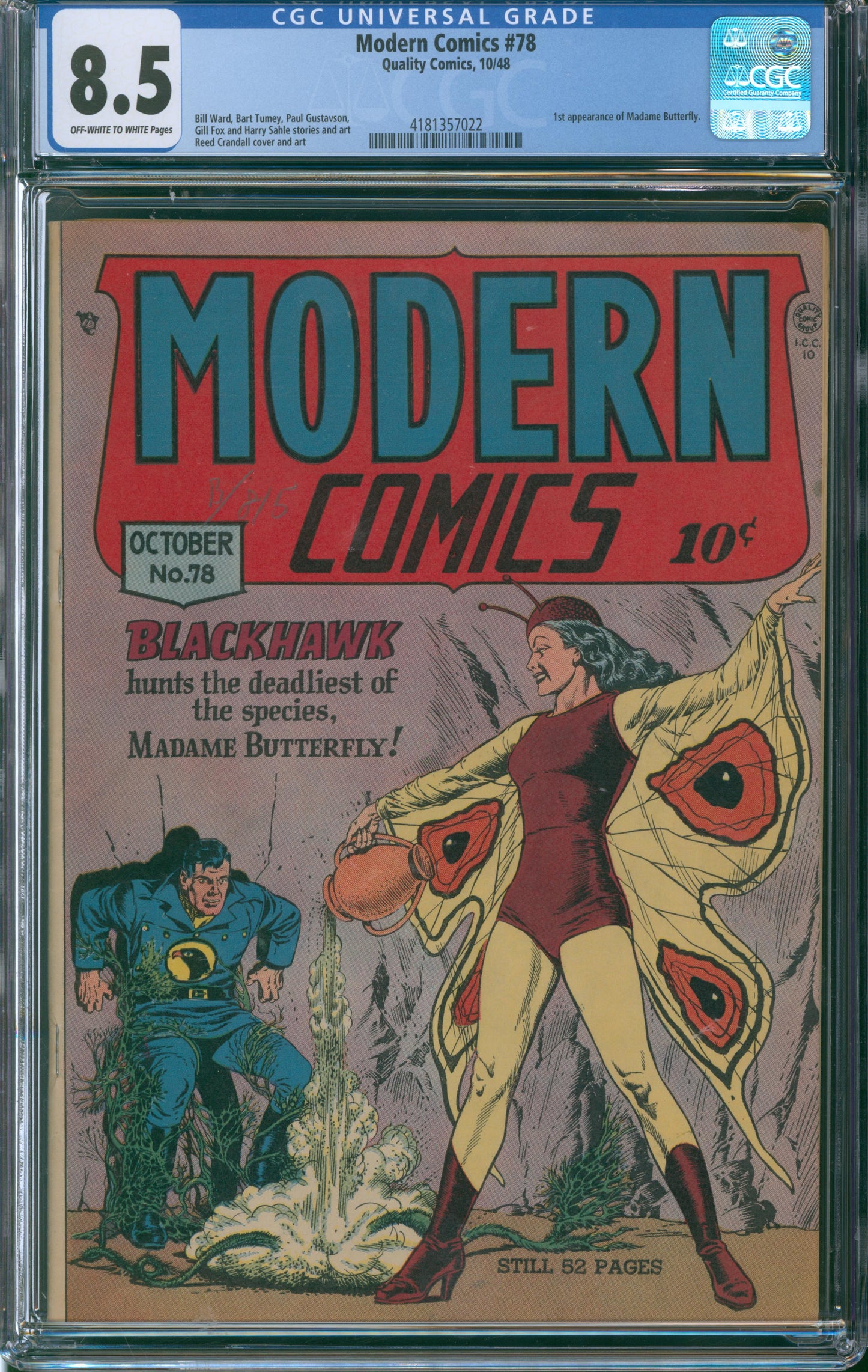 Modern Comics #78 CGC 8.5 - 1st Appearance of Madame Butterfly - 1948
