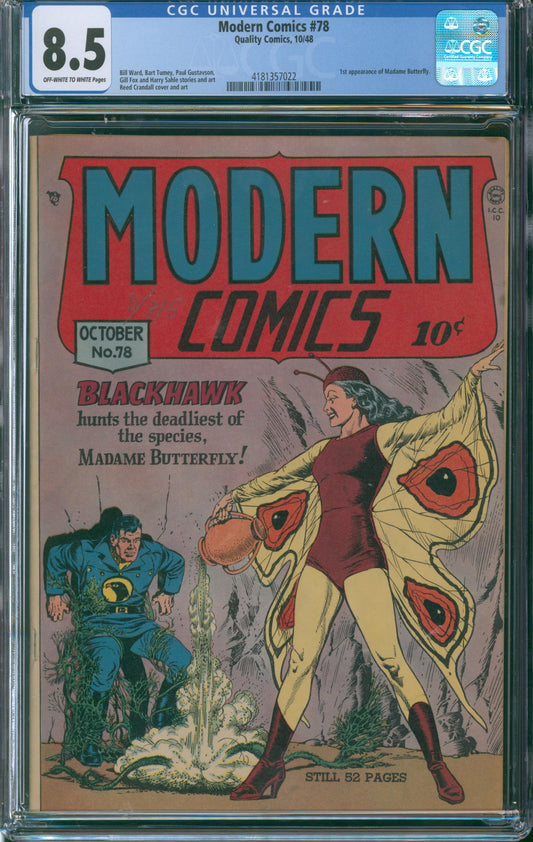 Modern Comics #78 CGC 8.5 - 1st Appearance of Madame Butterfly - 1948