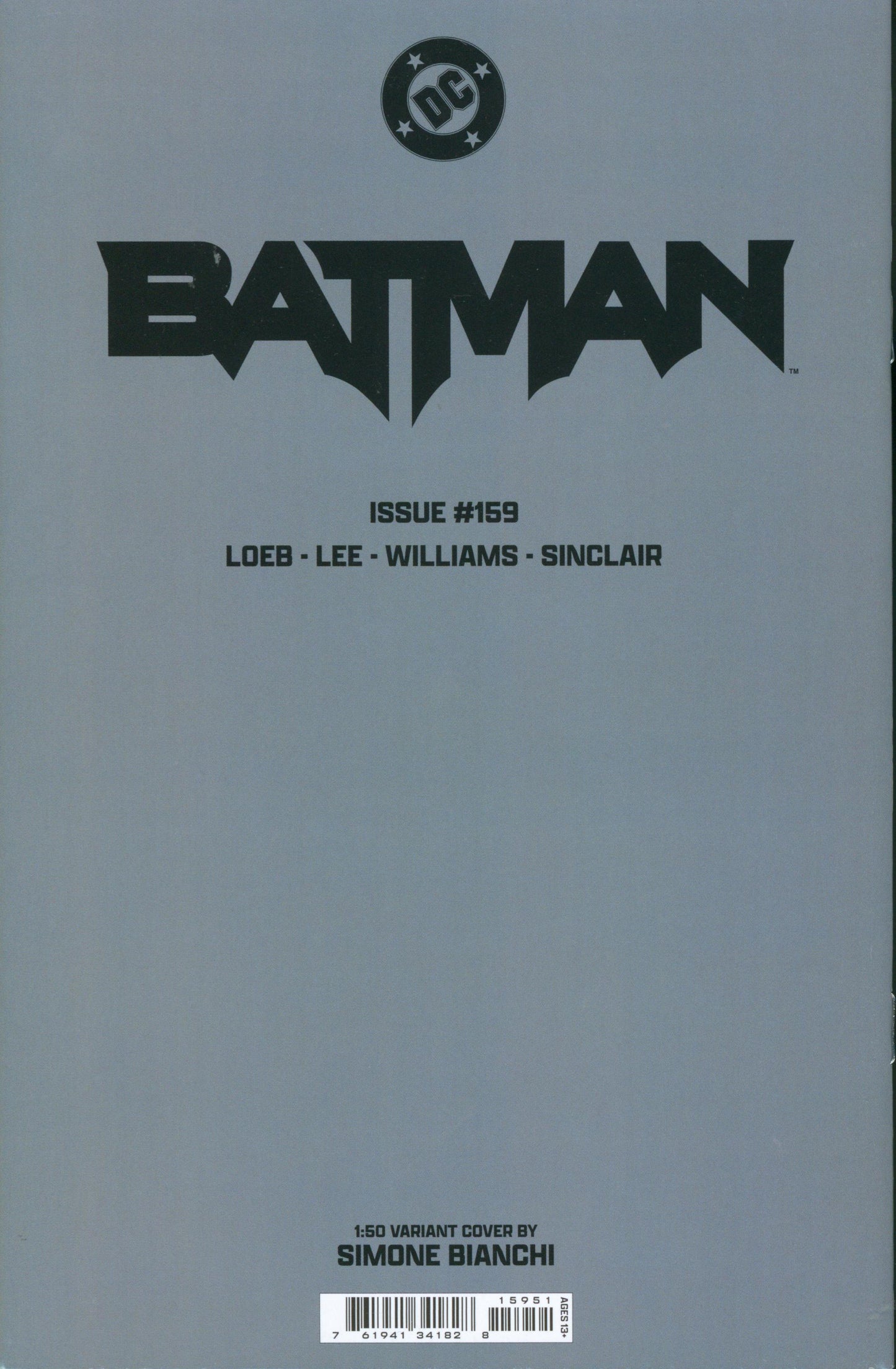 Batman #159 Cover H 1 in 50 Simone Bianchi Card Stock Variant