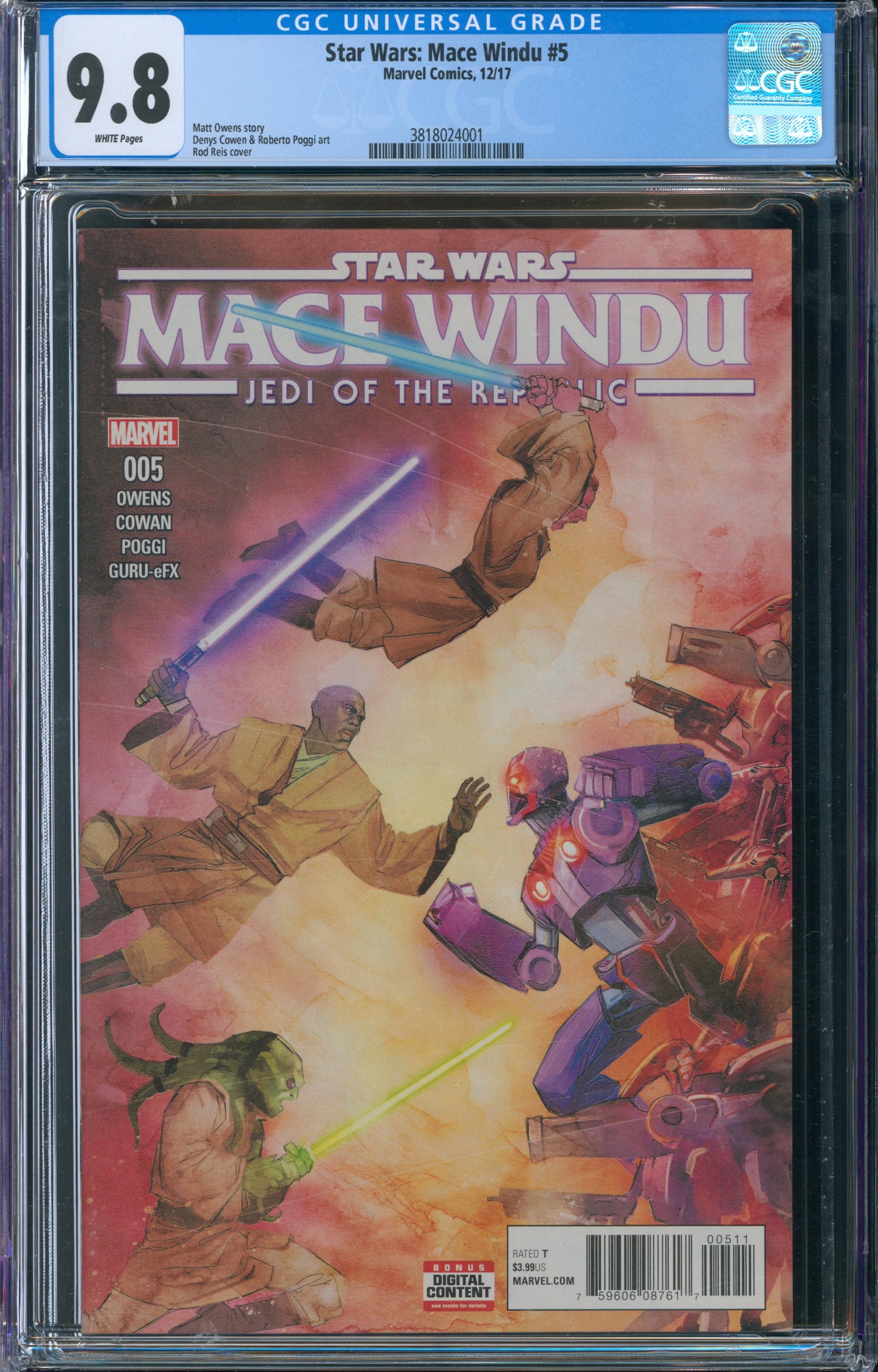 Star Wars: Mace Windu #5 CGC 9.8 - 2017