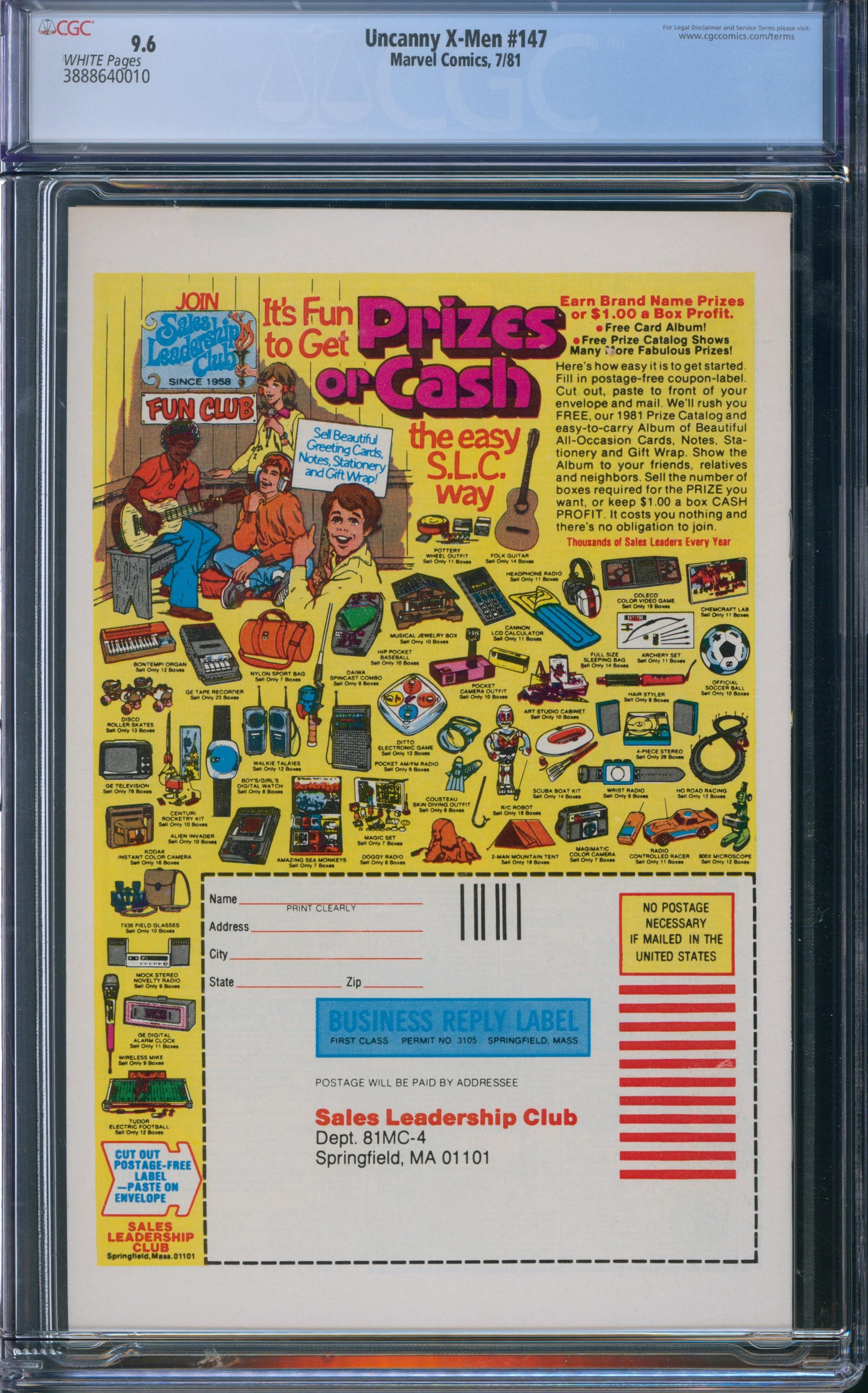 Uncanny X-Men #147 CGC 9.6 - 1981