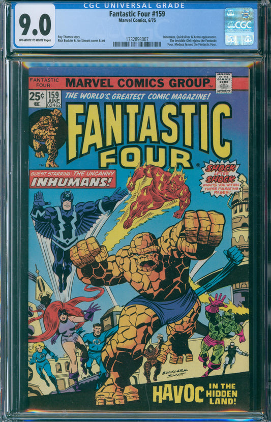 Fantastic Four #159 CGC 9.0 - 1975- The Invisible Girl Rejoins the Fantastic Four