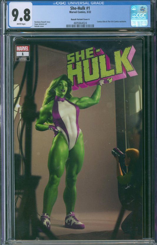 She-Hulk #1 CGC 9.8 - Razzah Variant Cover A - Comics Elite & The 616 Comics Exclusive