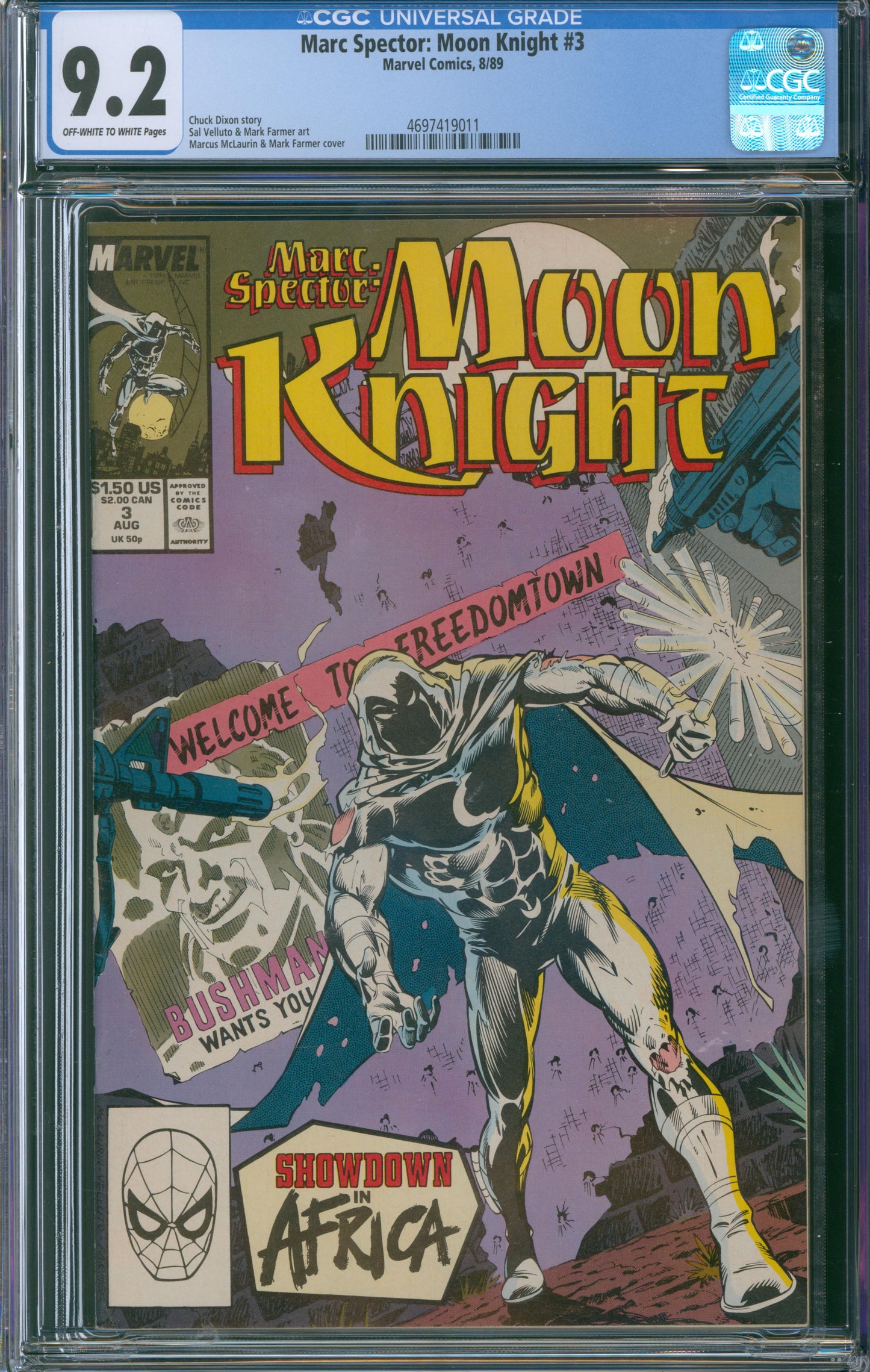 Marc Spector: Moon Knight #3 CGC 9.2 - 1989