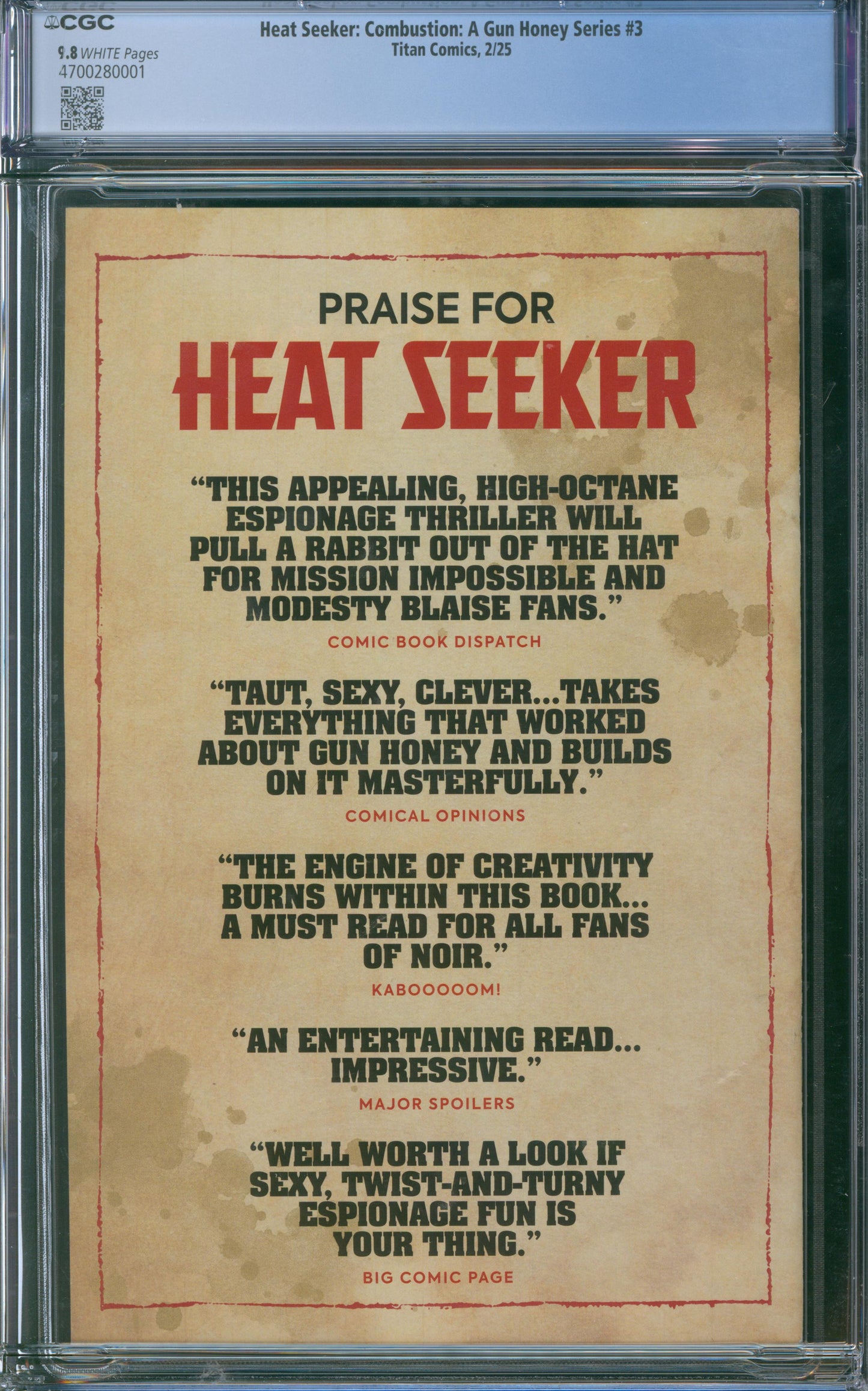 Heat Seeker: Combustion: A Gun Honey Series #3 CGC 9.8
