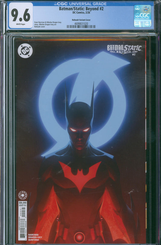 Batman/Static: Beyond #2 CGC 9.6 - Rahzzah Variant Cover