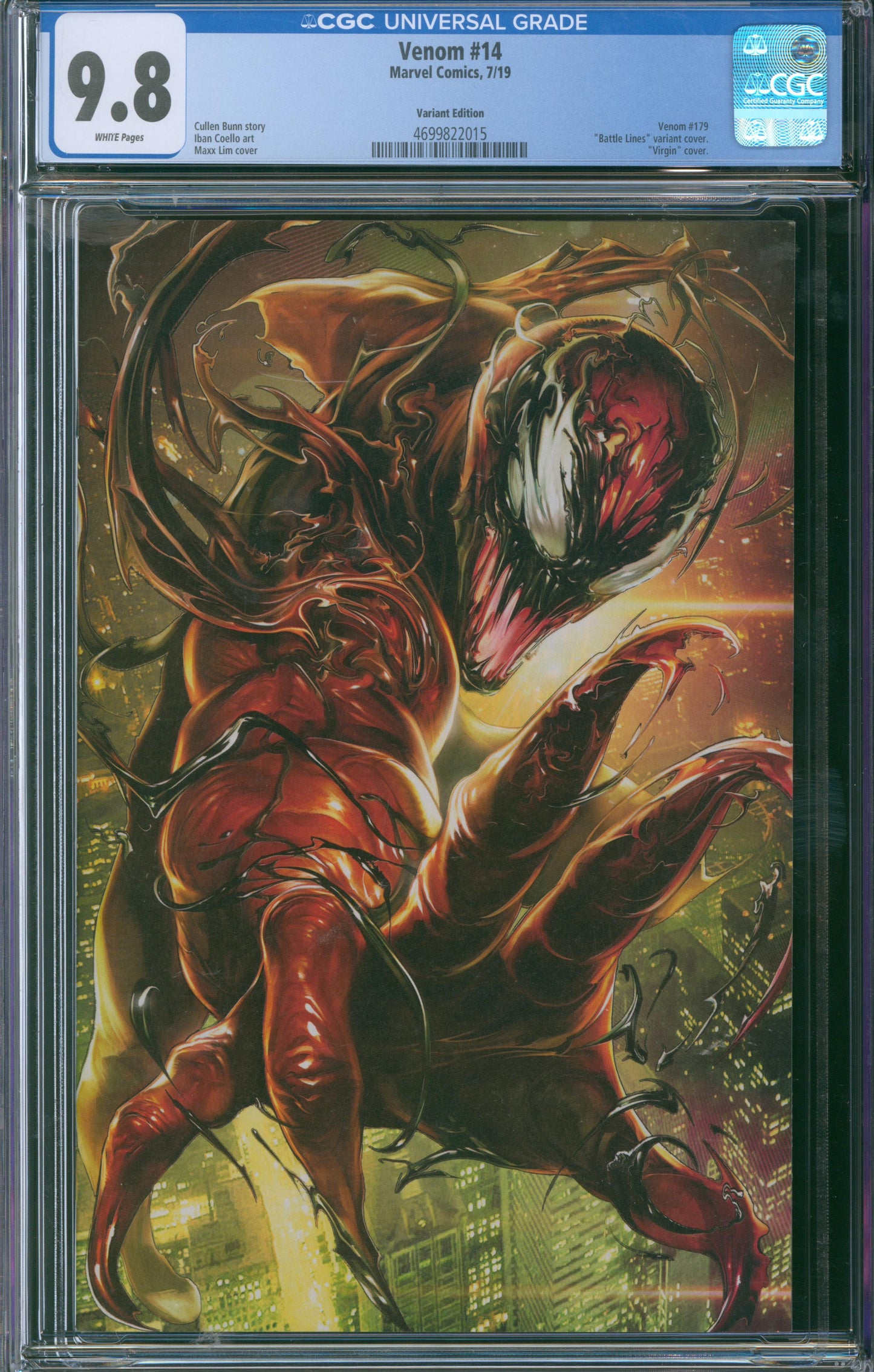 Venom #14 CGC 9.8 - Battle Lines Variant Cover Virgin Cover