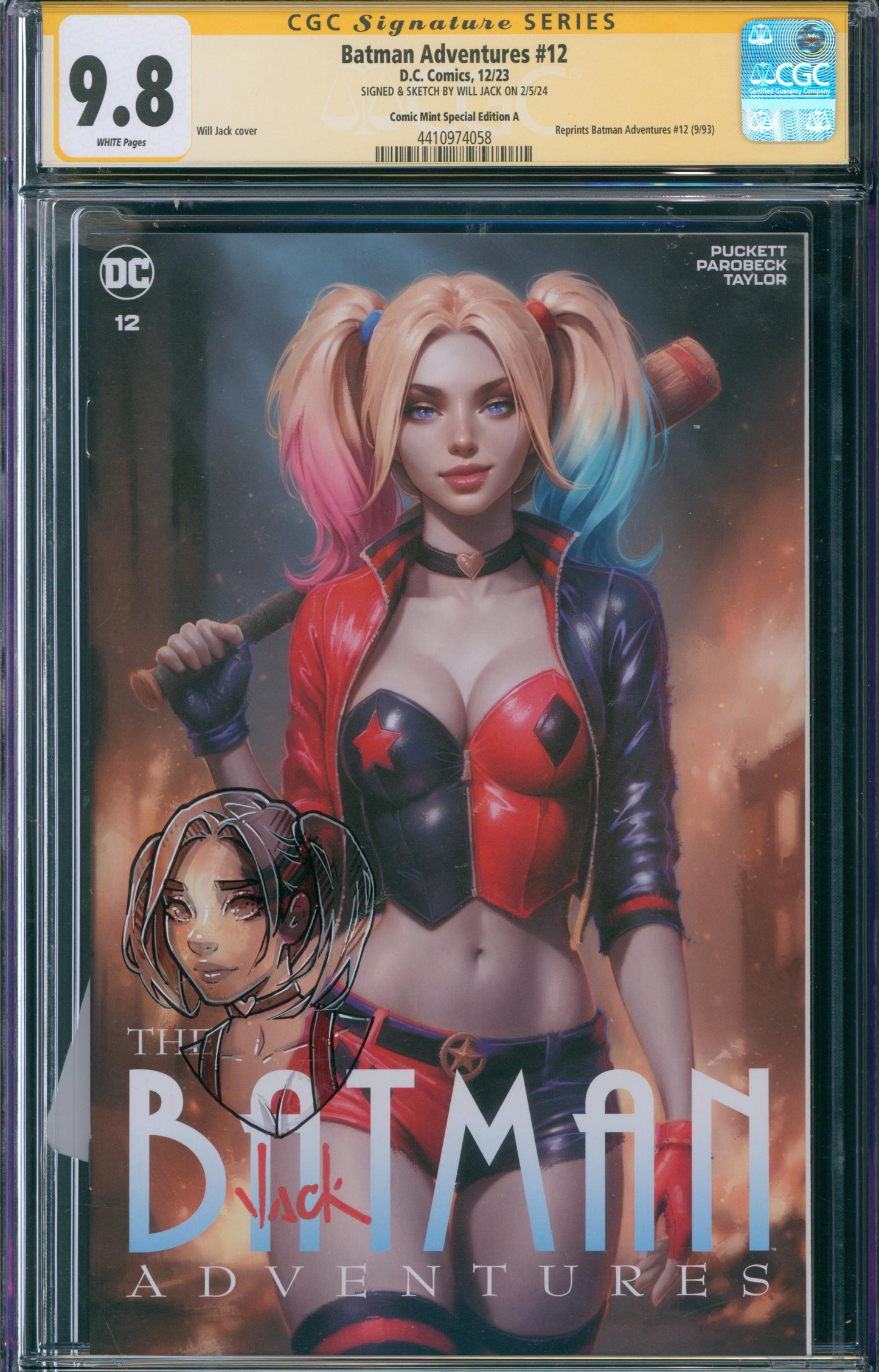 Batman Adventures #12 CGC 9.8 - Comic Mint Special Edition A - SIGNED & SKETCH BY WILL JACK ON 2/5/24 - COA 317/1000