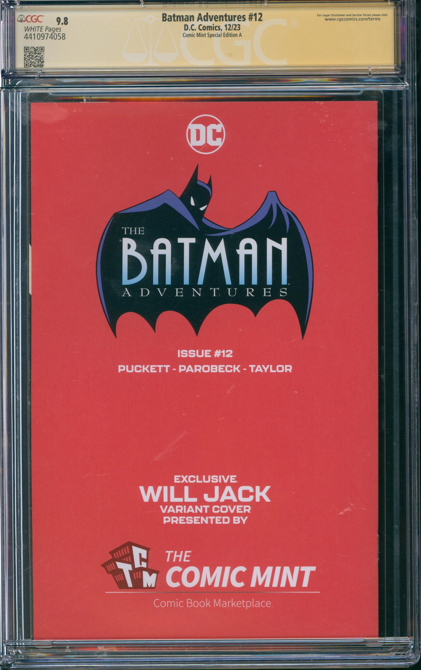 Batman Adventures #12 CGC 9.8 - Comic Mint Special Edition A - SIGNED & SKETCH BY WILL JACK ON 2/5/24 - COA 317/1000
