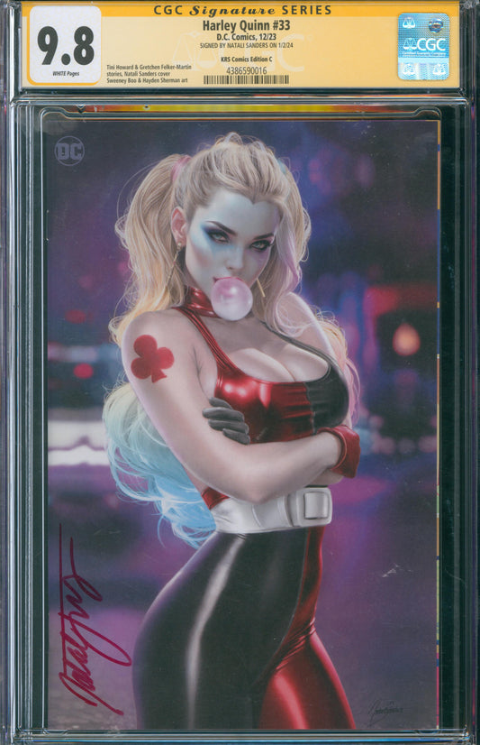 Harley Quinn #33 CGC 9.8 - KRS Comics Edition C - SIGNED BY NATALI SANDERS ON 1/2/24 - COA 117/600