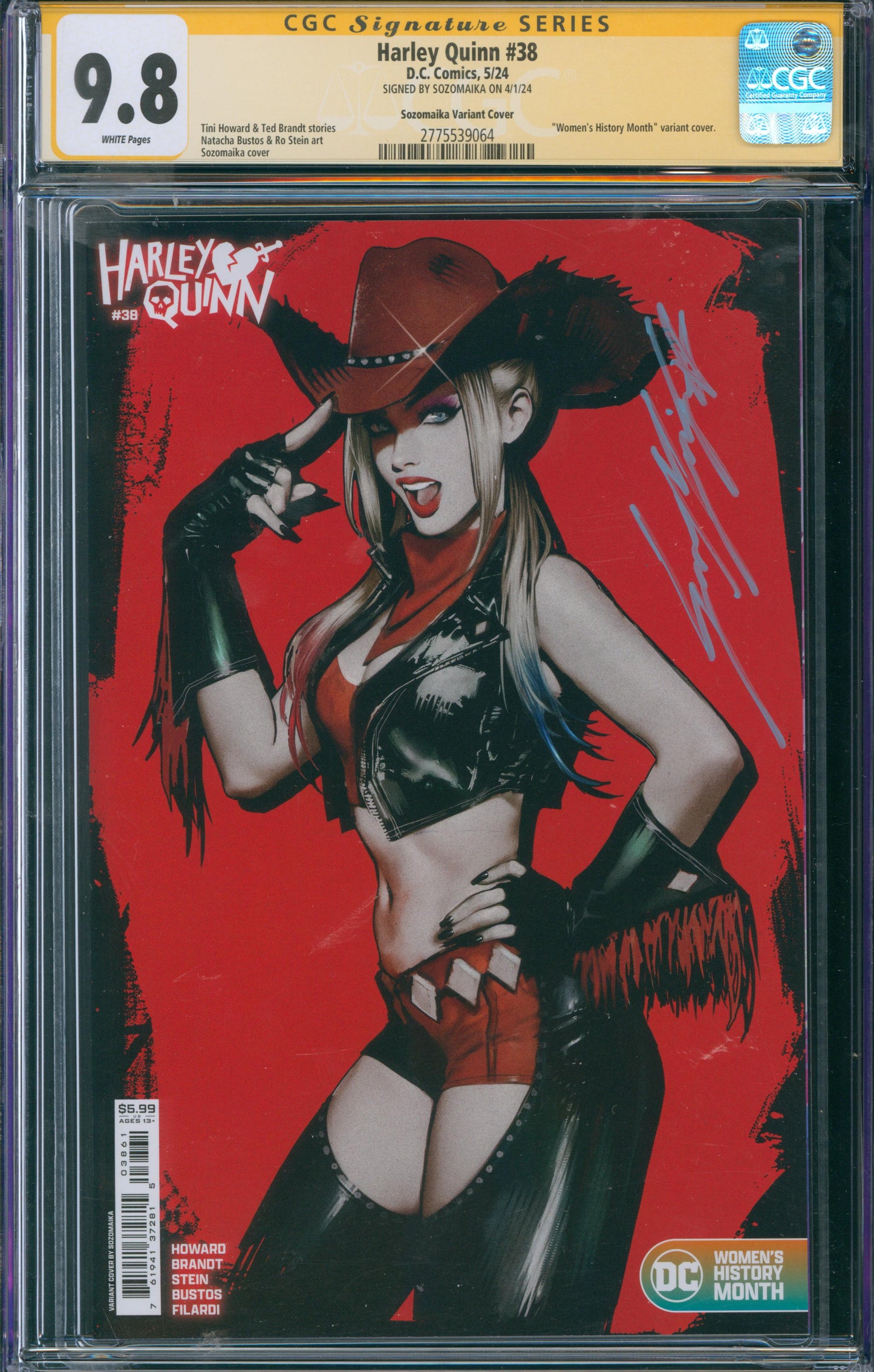 Harley Quinn #38 CGC 9.8 - Sozomaika Variant Cover - SIGNED BY SOZOMAIKA ON 4/1/24