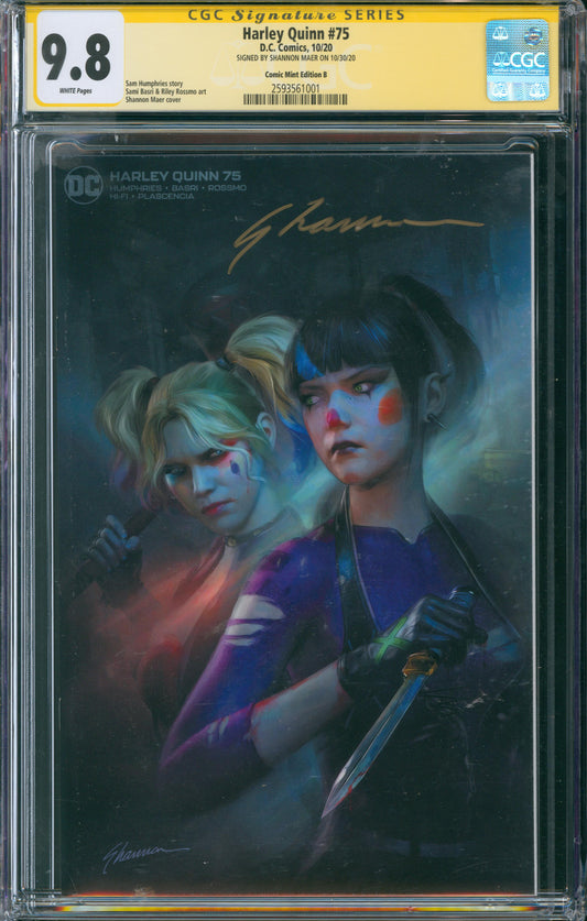 Harley Quinn #75 CGC 9.8 - Comic Mint Edition B - SIGNED BY SHANNON MAER ON 10/30/20