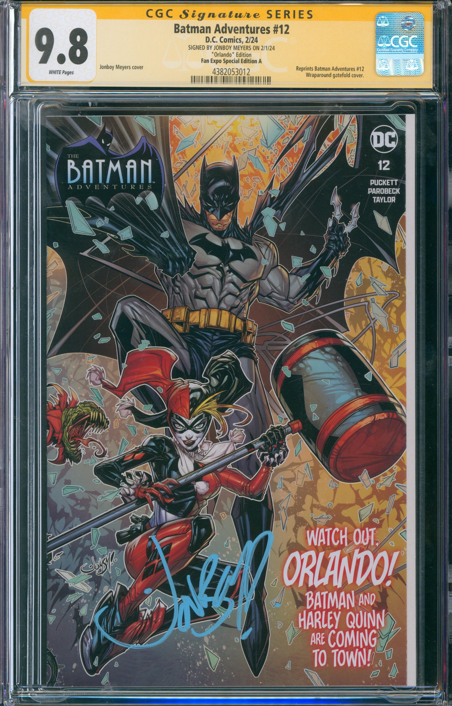 Batman Adventures #12 CGC 9.8 - Fan Expo Special Edition A - SIGNED BY JONBOY MEYERS ON 2/1/24