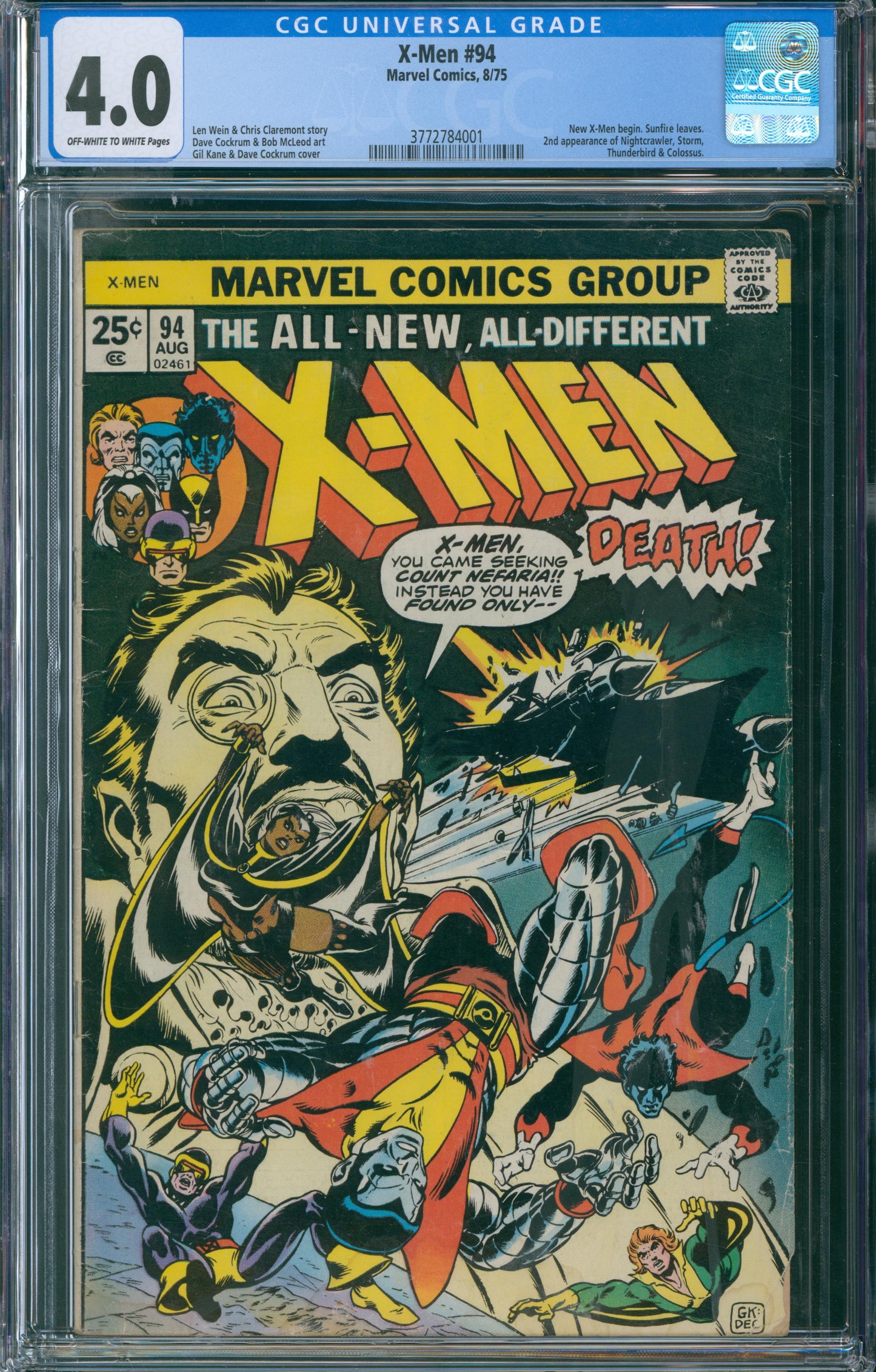 X-Men #94 CGC 4.0 - New X-Men Begin - 1975