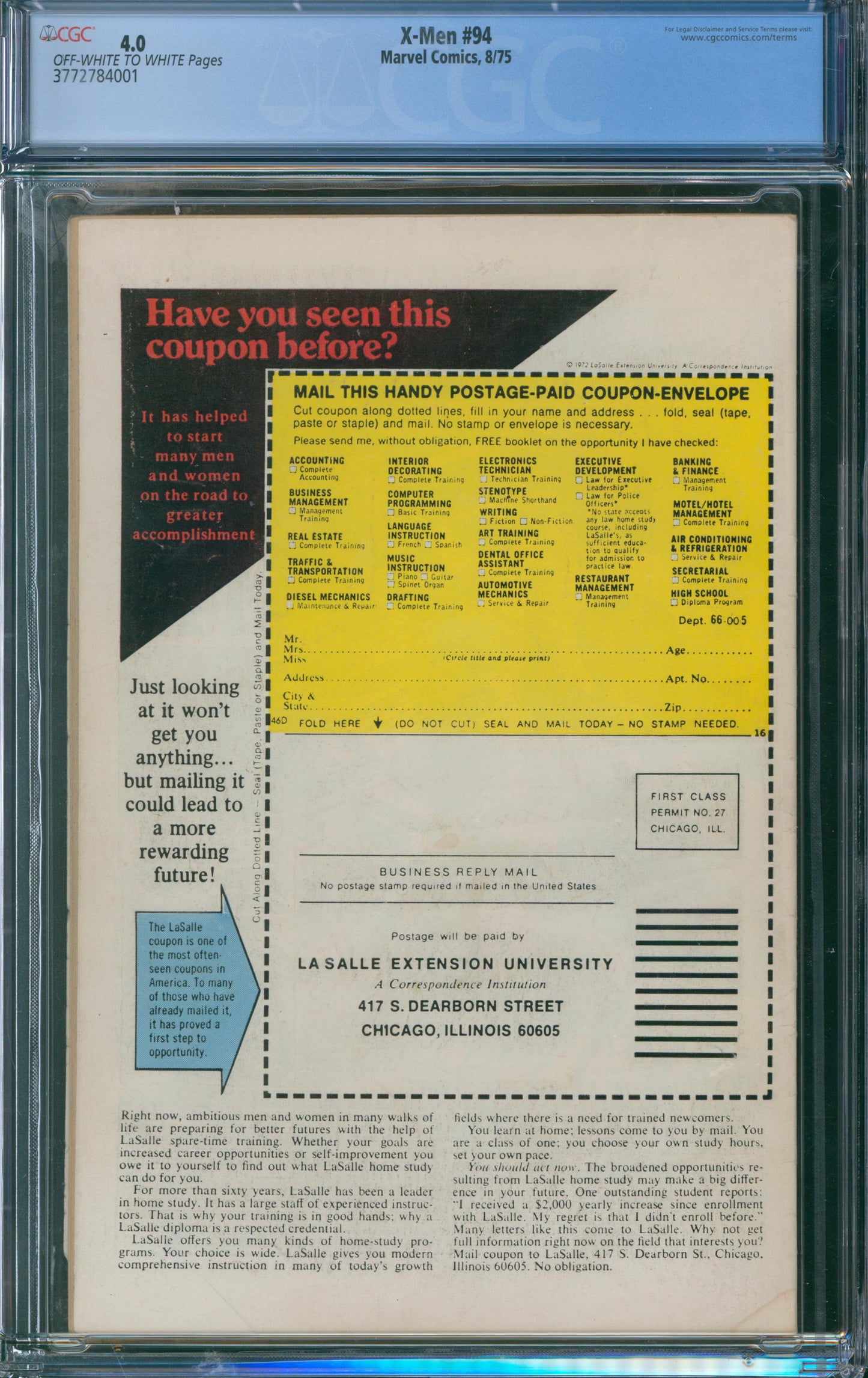 X-Men #94 CGC 4.0 - New X-Men Begin - 1975