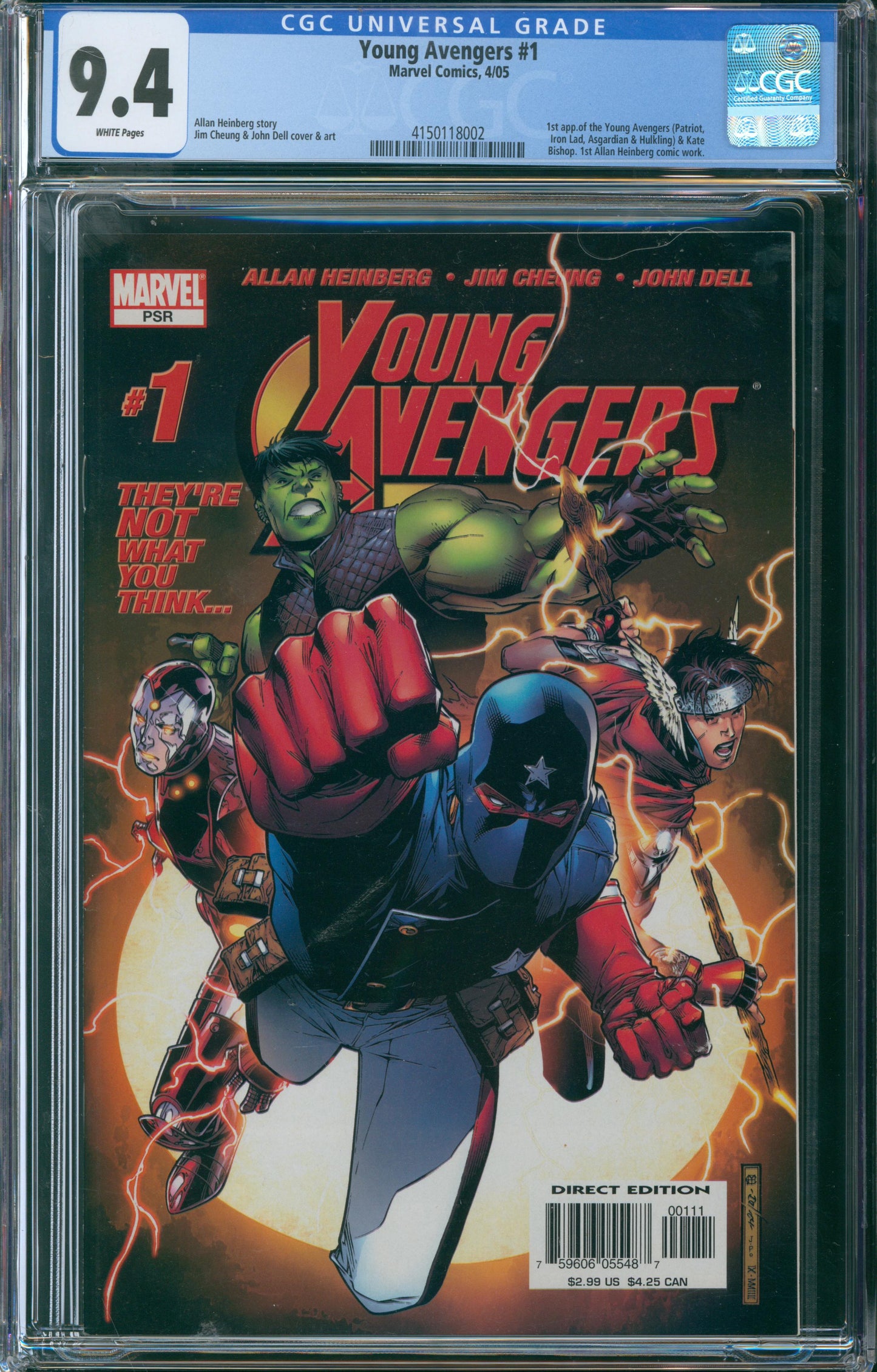 Young Avengers #1 CGC 9.4 - 1st Appearance Of the Young Avengers - 2005