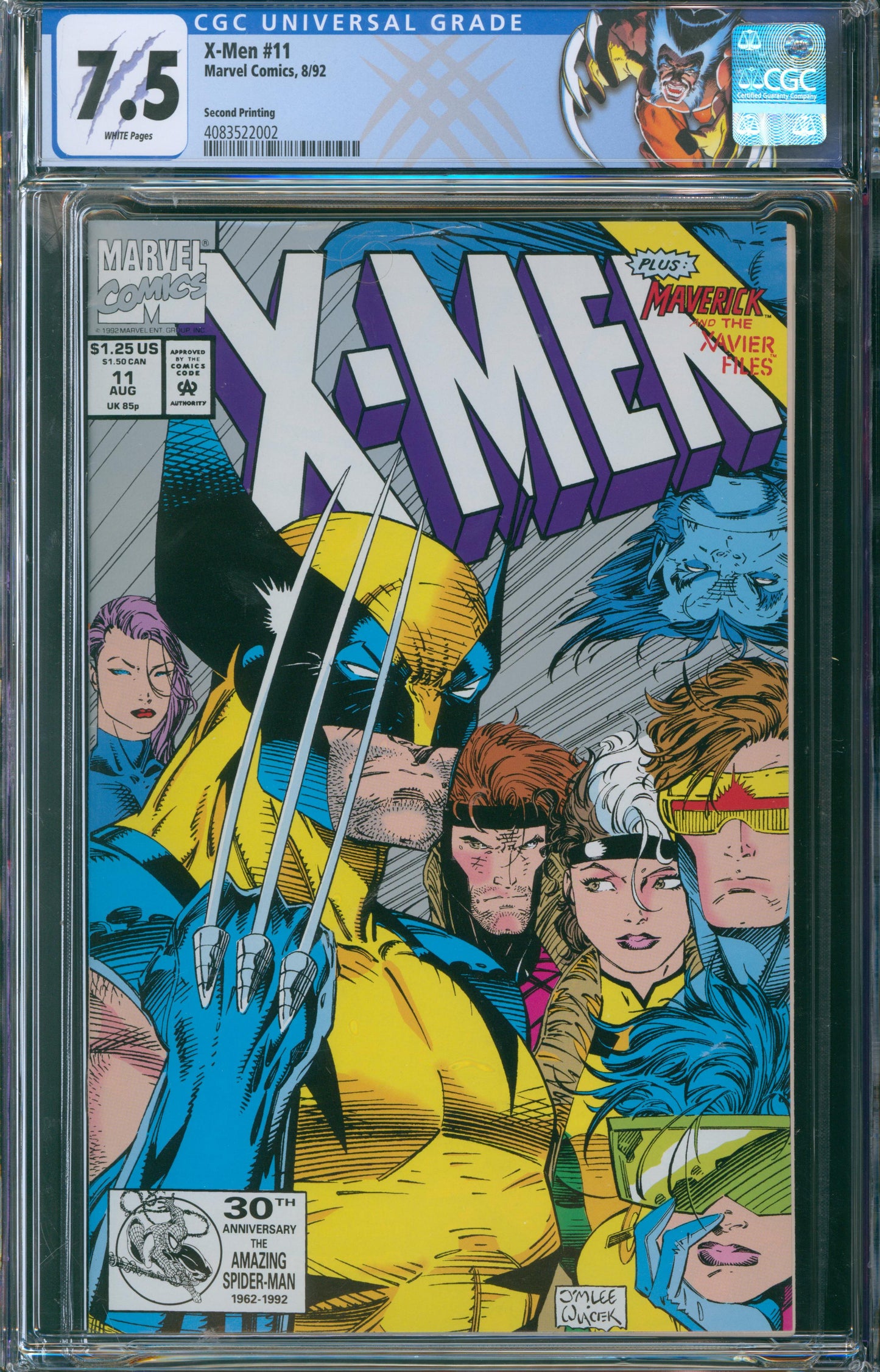 X-Men #11 CGC 7.5 Second Printing - Silver Ink Cover