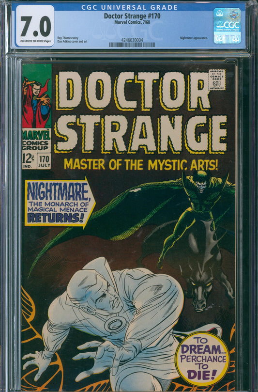 Doctor Strange #170 CGC 7.0 - Nightmare Appearance - 1968