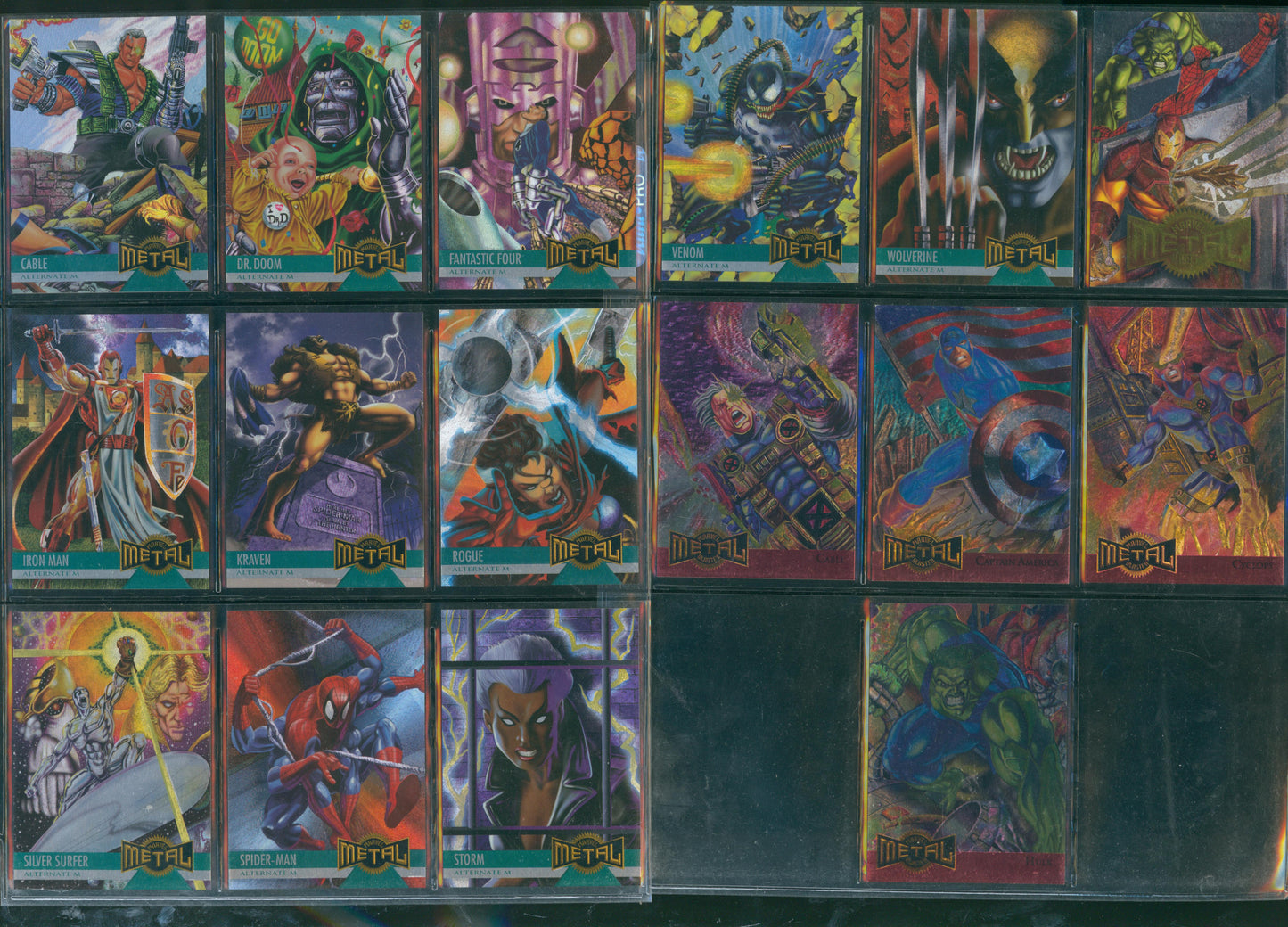 1995 Marvel Metal Complete Base Set - Missing 7 Metal Blasters - Missing 10 Gold Blasters WH