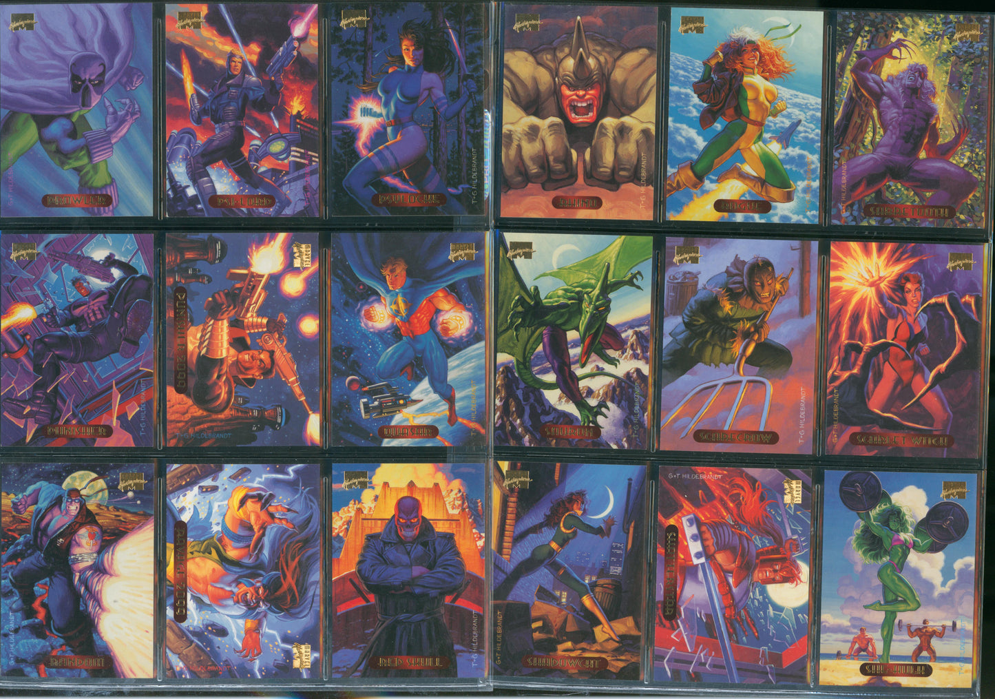 1994 Fleer Marvel Masterpieces Gold Signature Set – Complete Base + Holofoils WH