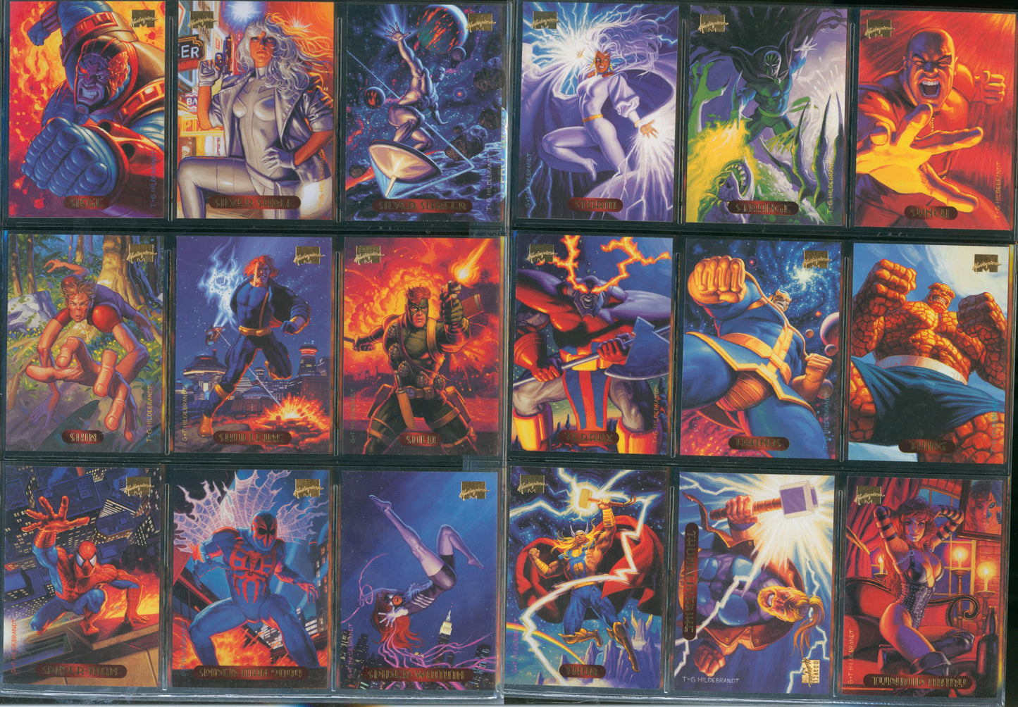1994 Fleer Marvel Masterpieces Gold Signature Set – Complete Base + Holofoils WH