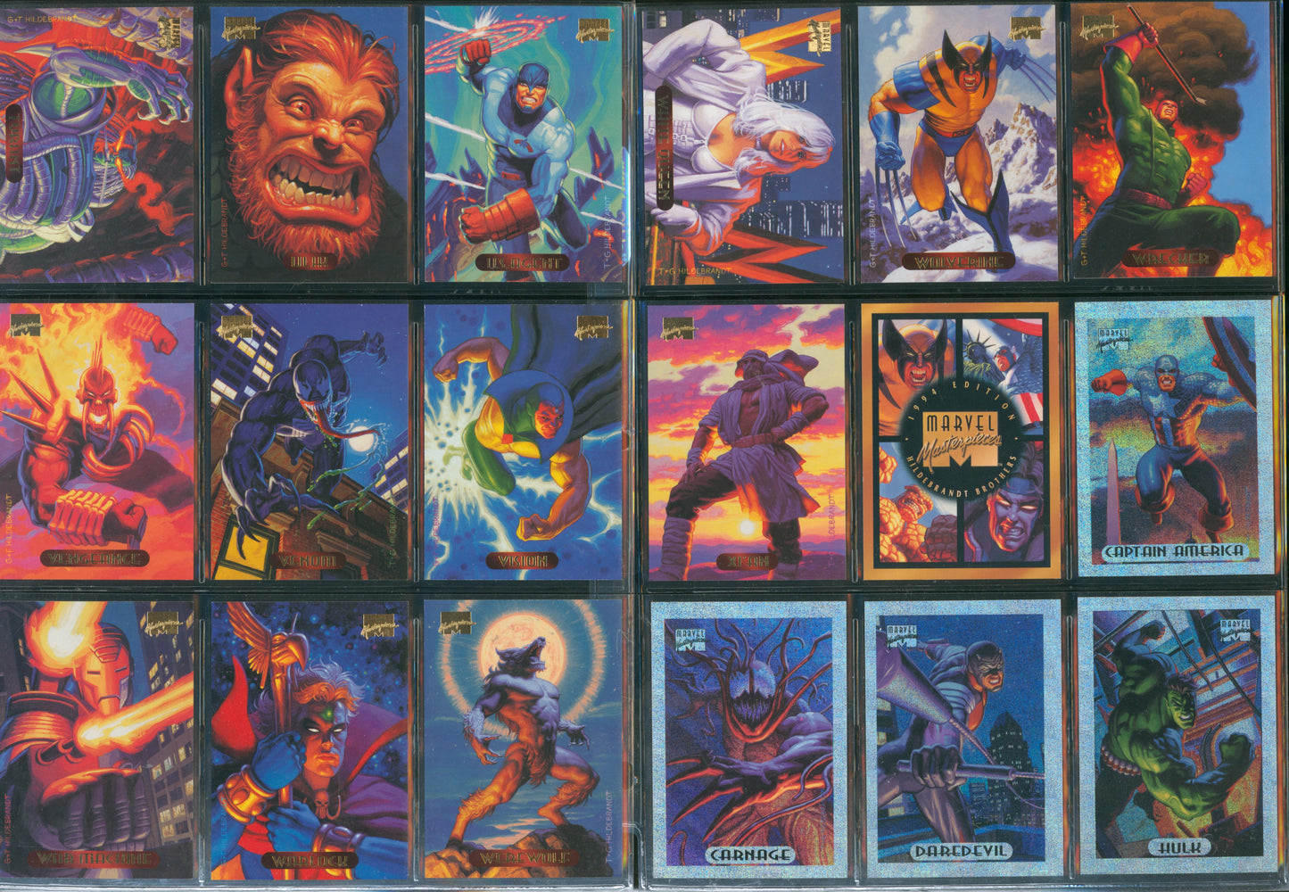 1994 Fleer Marvel Masterpieces Gold Signature Set – Complete Base + Holofoils WH