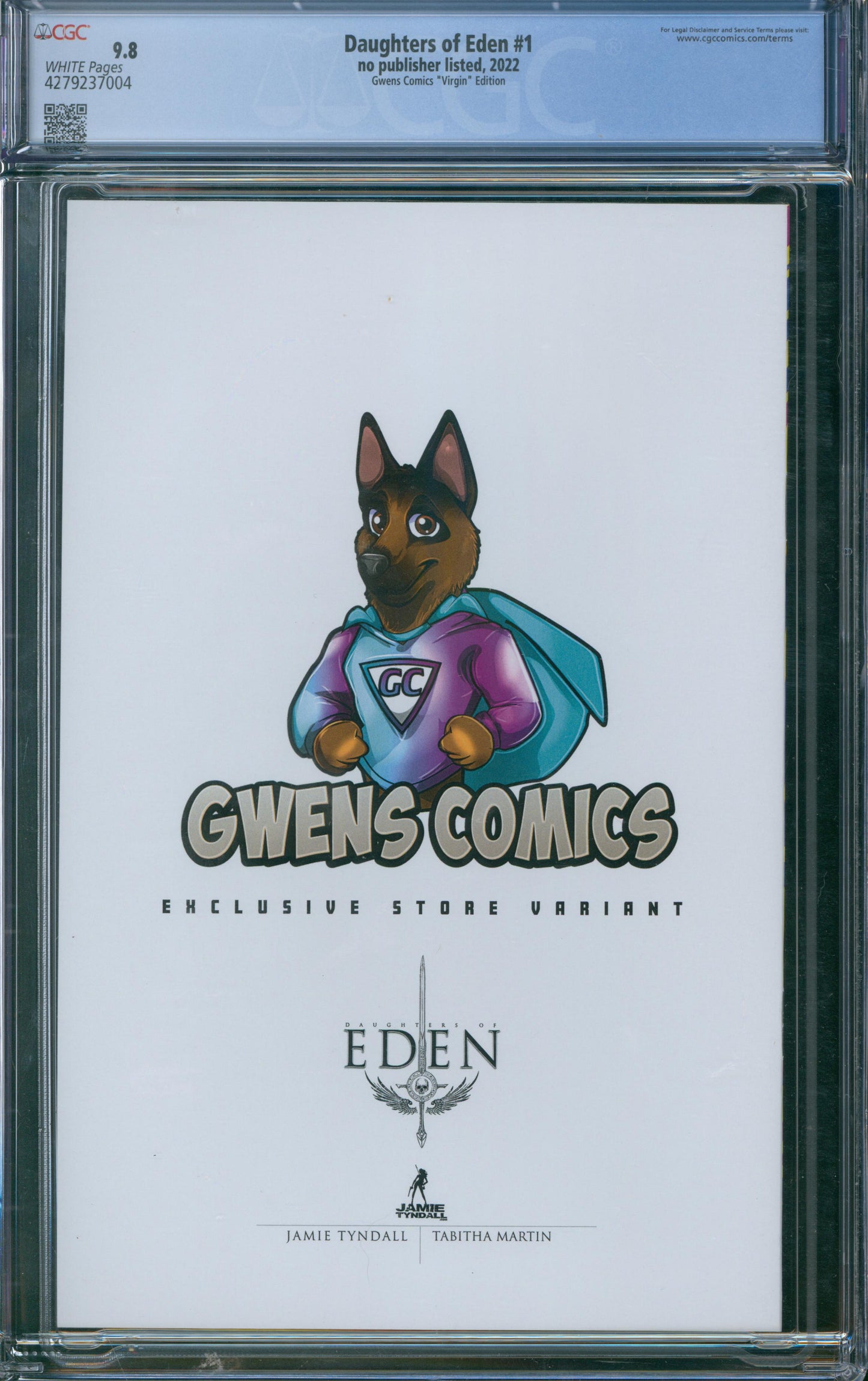 Daughters of Eden #1 CGC 9.8 - Gwens Comics "Virgin" Edition - 2022