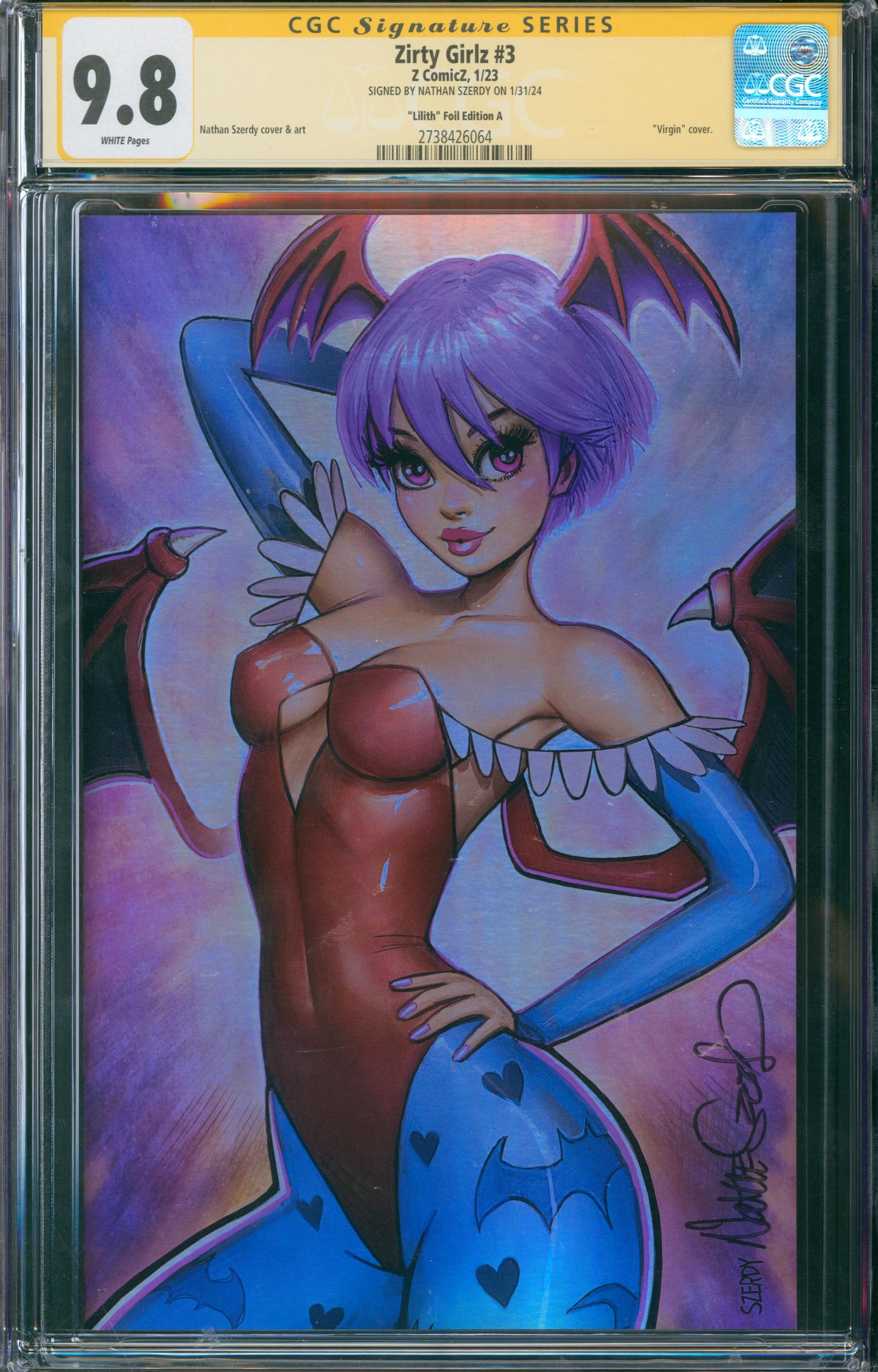 Zirty Girlz #3 CGC 9.8 - "Lilith" Foil Edition A - SIGNED BY NATHAN SZERDY - 2023