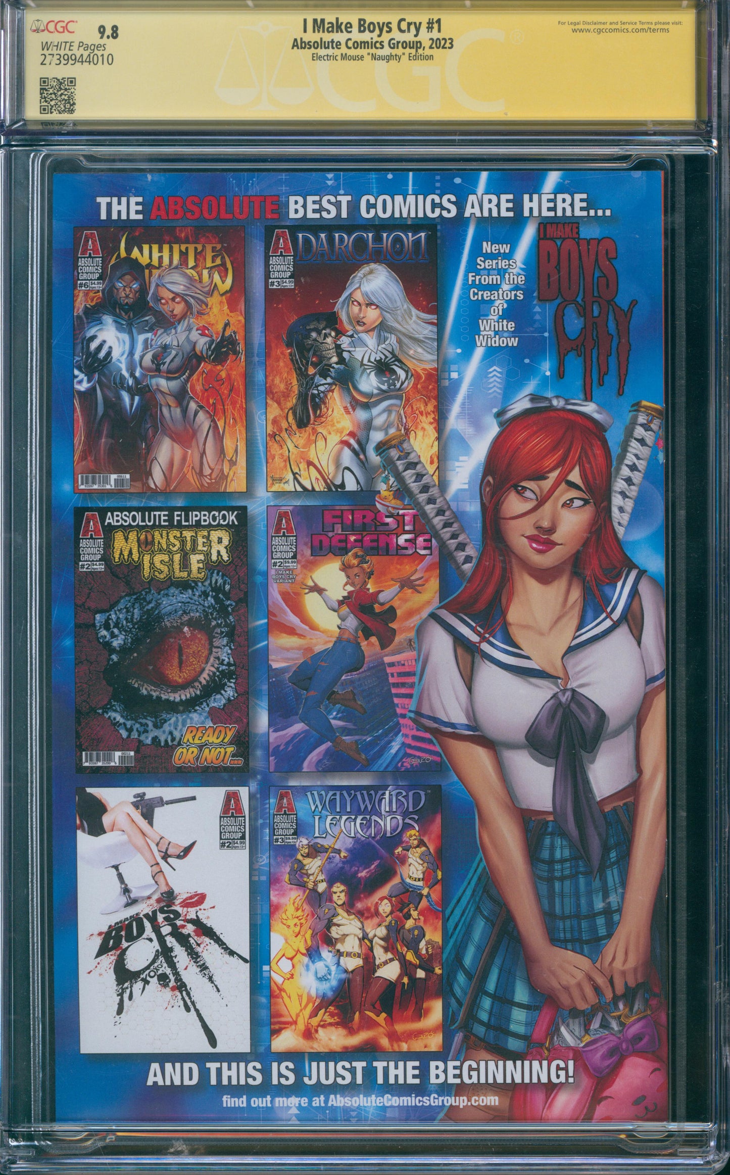 I Make Boys Cry #1 CGC 9.8 - Electric Mouse "Naughty" Edition - SIGNED BY JAMIE TYNDALL - 2023